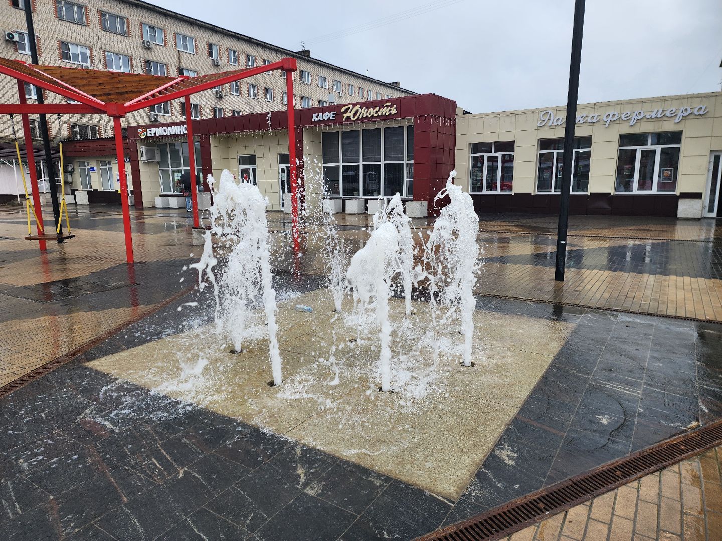 пуск фонтанов, шатура, парк, фонтаны,