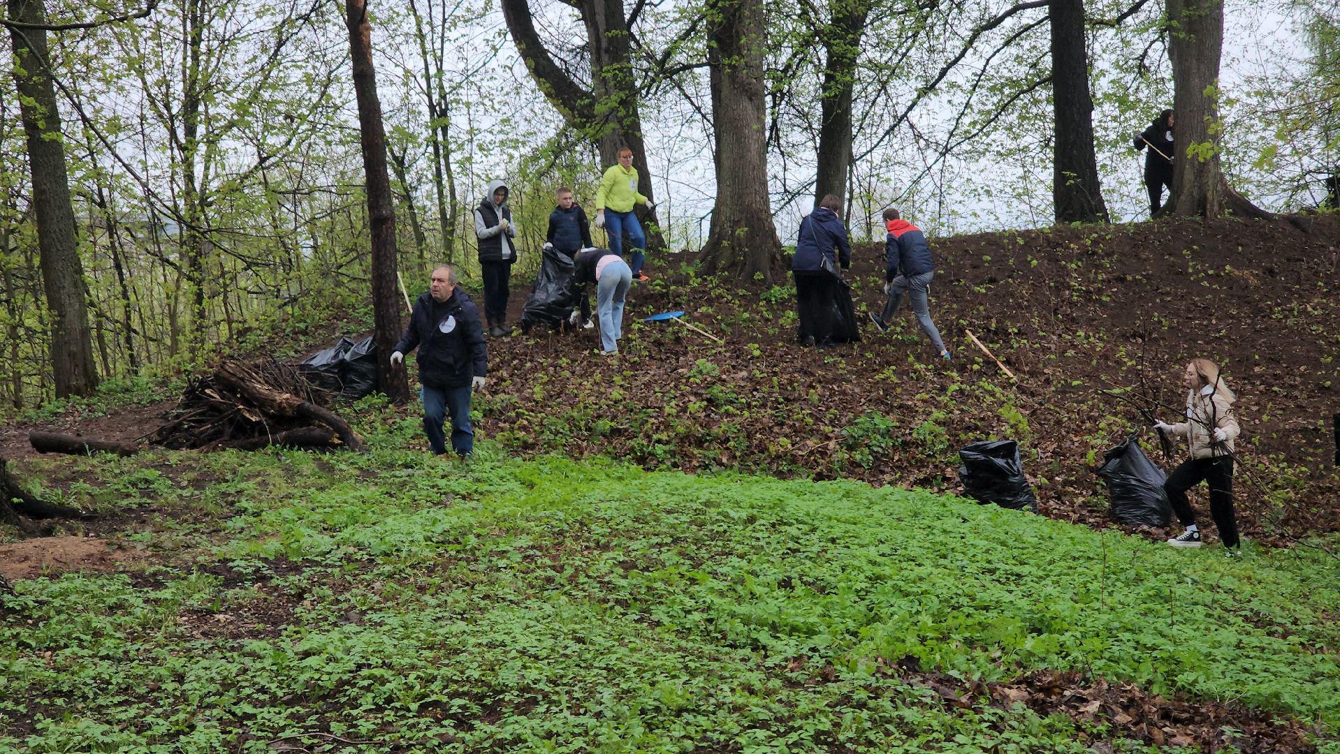 Субботник, общеобластной субботник, день добрых дел, парк городок, Руза, Рузский округ, Московская область,