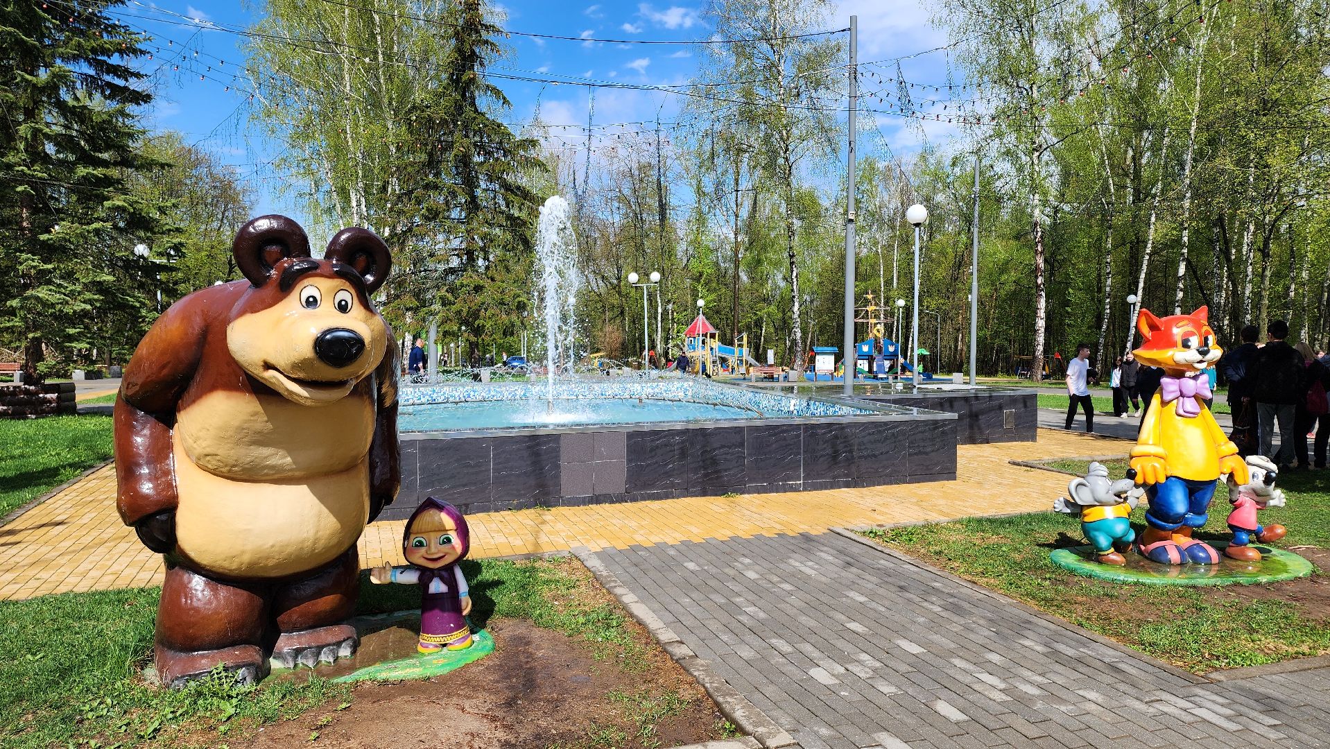 кашира, городской парк, день добрых дел, открытие теплого сезона, фонтан,