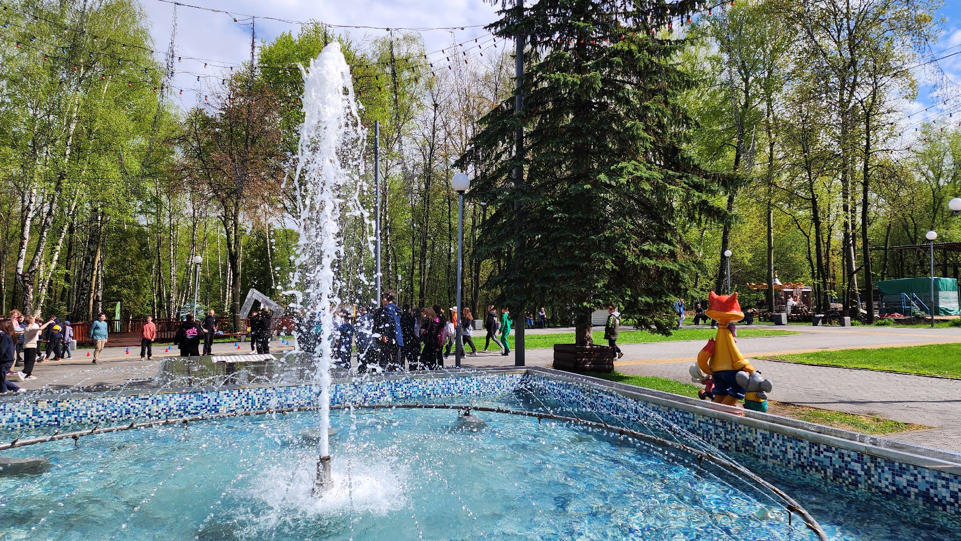 кашира, городской парк, день добрых дел, открытие теплого сезона, фонтан,