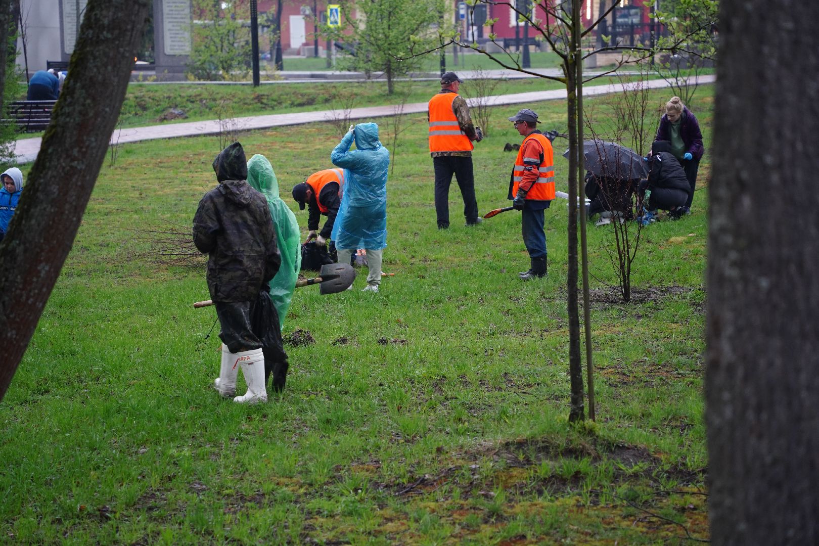 общеобластной субботник, день добрых дел, озеро Юбилейное, Рошаль, рошальский лицей, Большая Шатура, парк Крестов брод, озеленение,