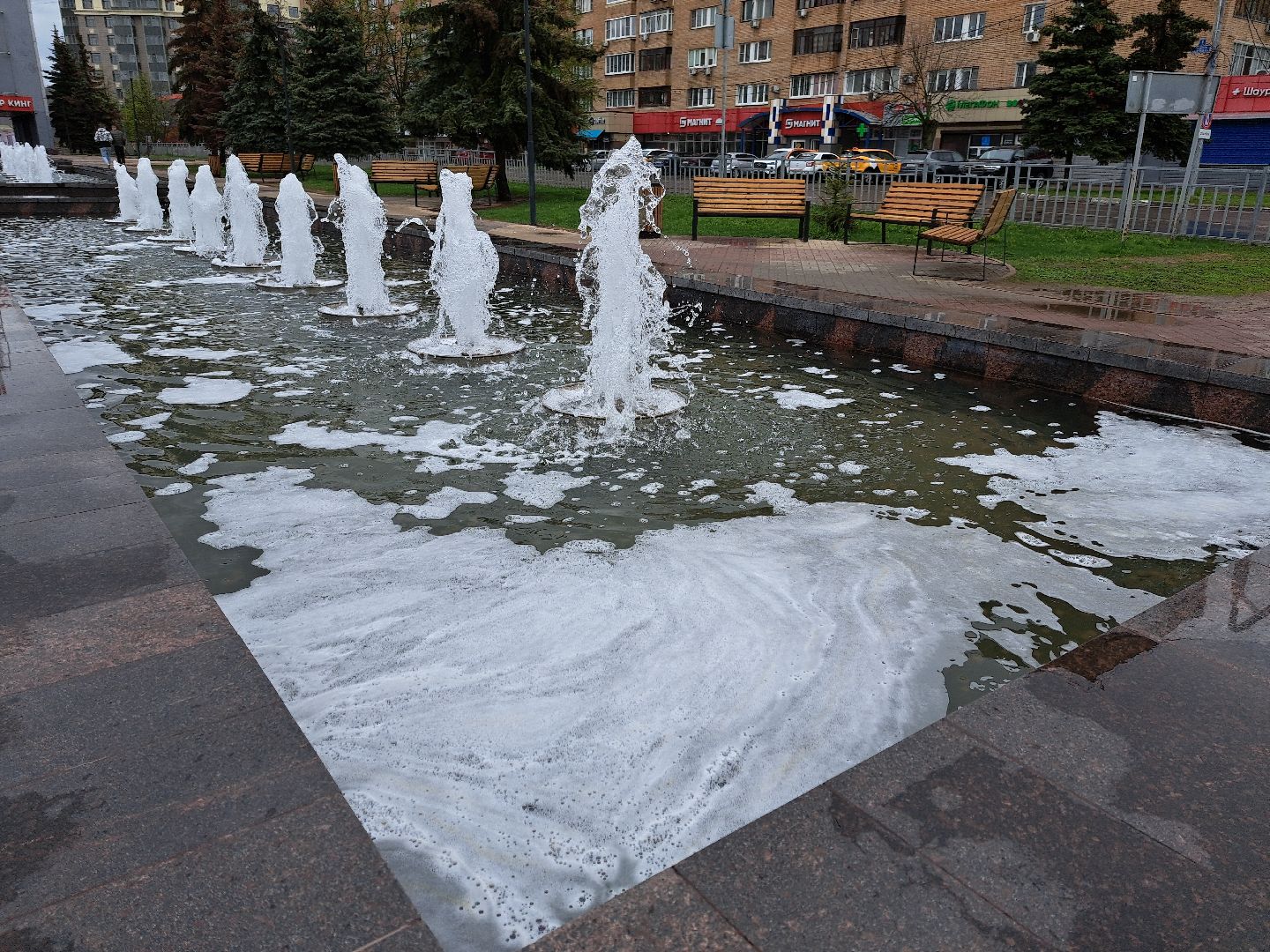 Щелково, запуск фонтана, Фонтан,