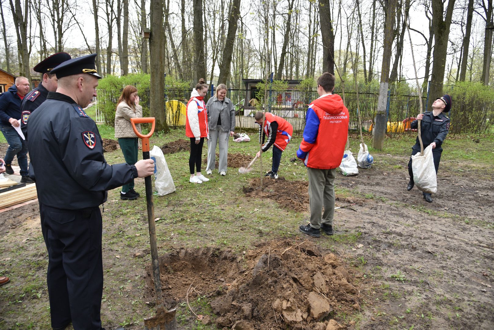 лотошино, лотошинский парк, акция, день добрых дел, субботник, высадка деревьев,