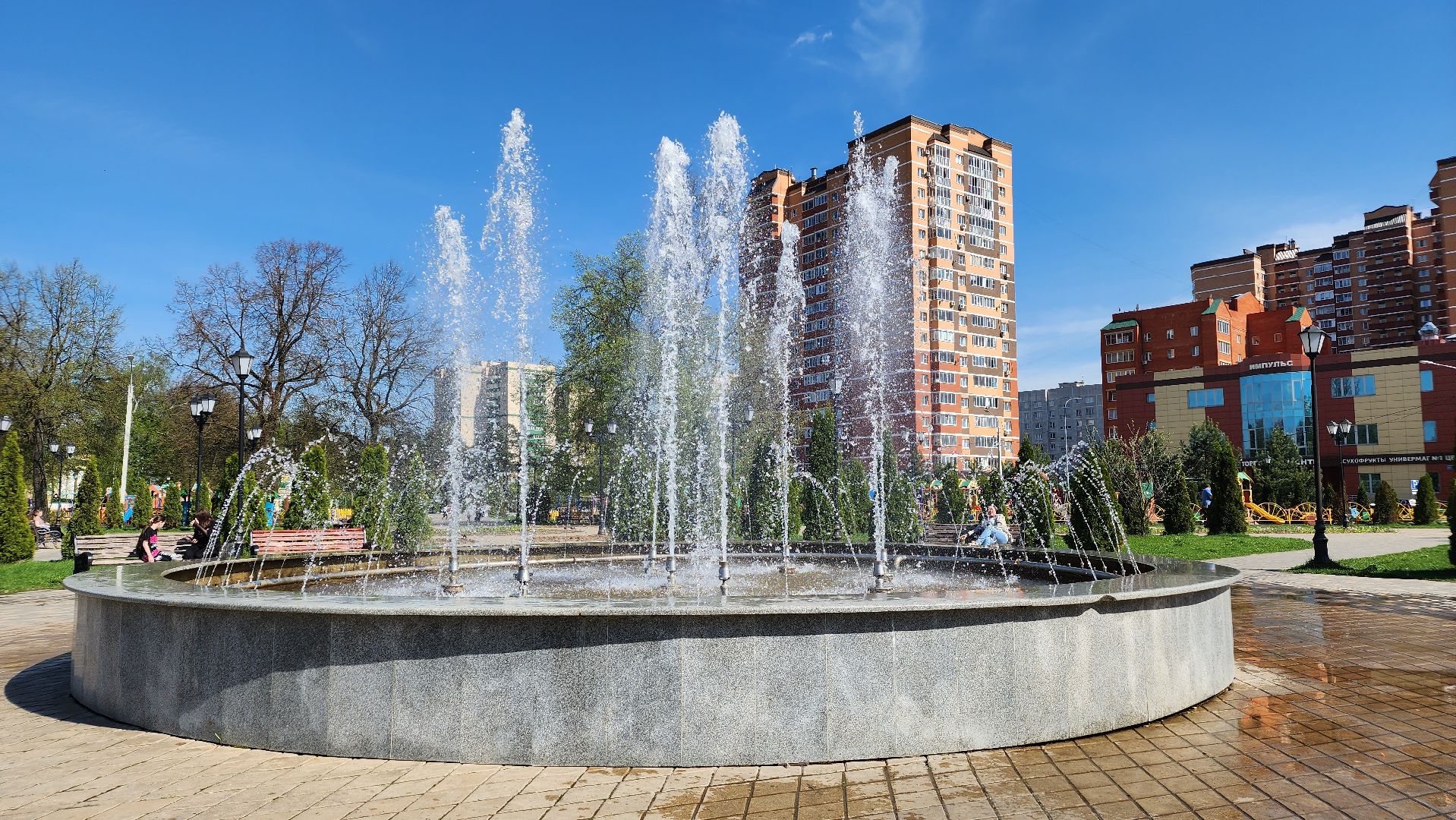 парк, фонтаны, Лосино-Петровский, сезон фонтанов,