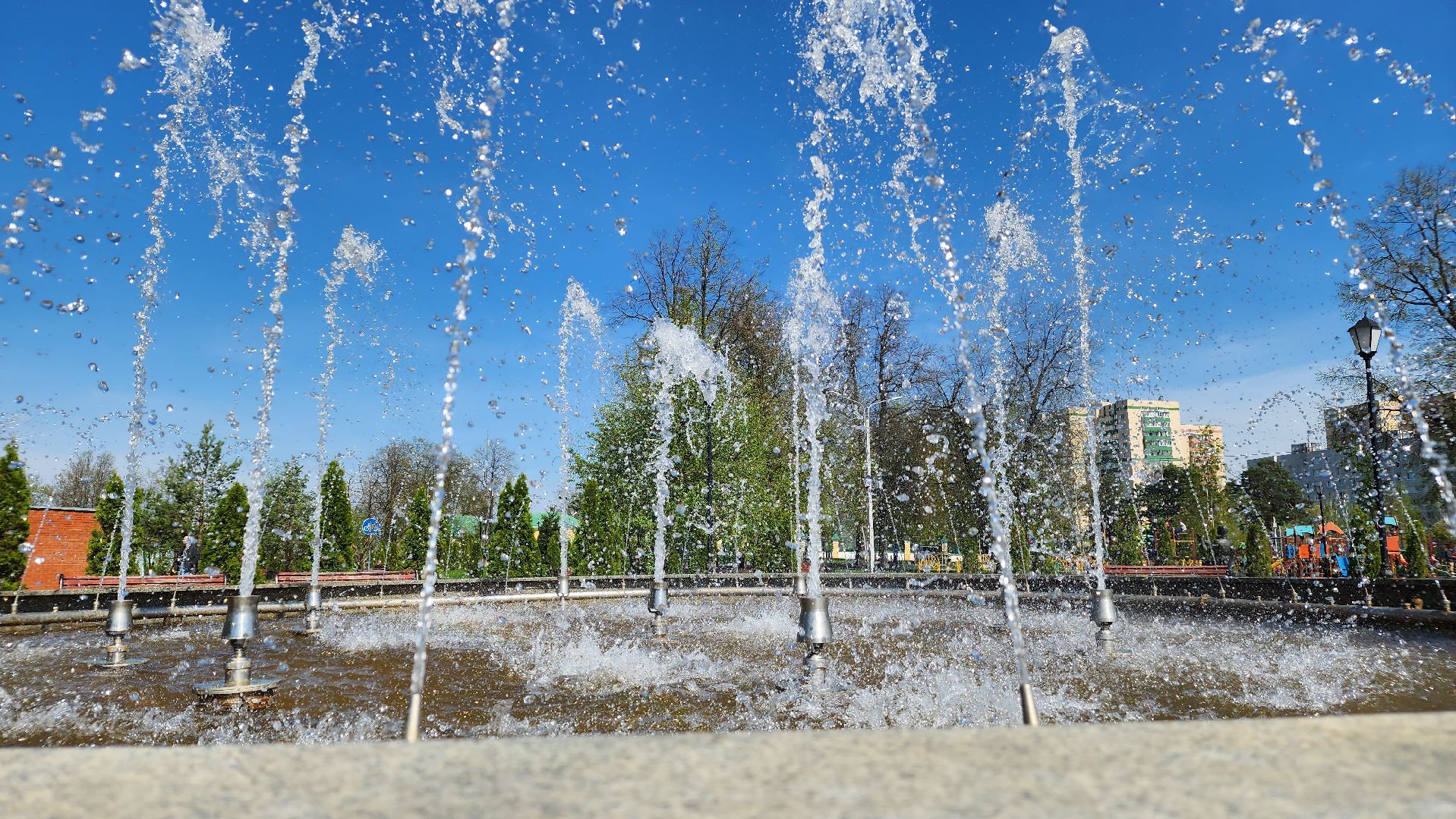 парк, фонтаны, Лосино-Петровский, сезон фонтанов,