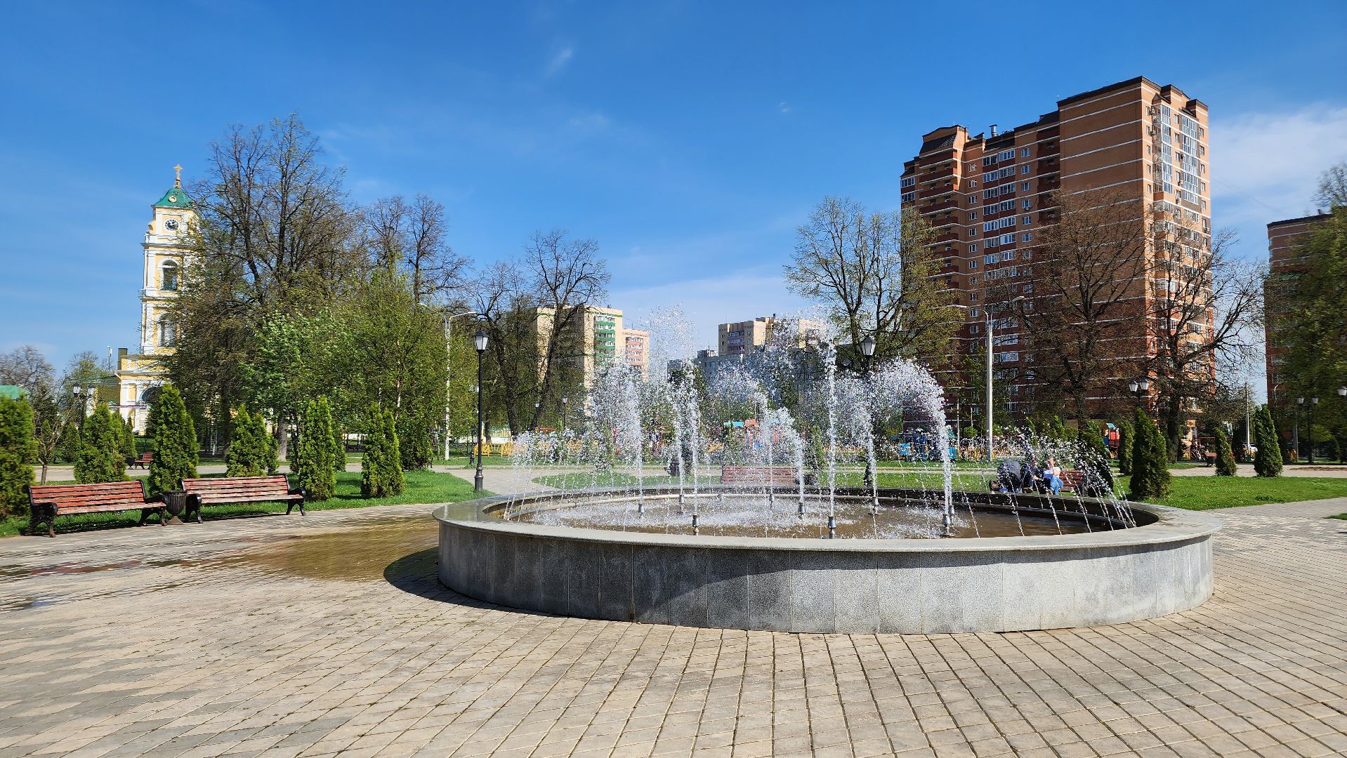 парк, фонтаны, Лосино-Петровский, сезон фонтанов,