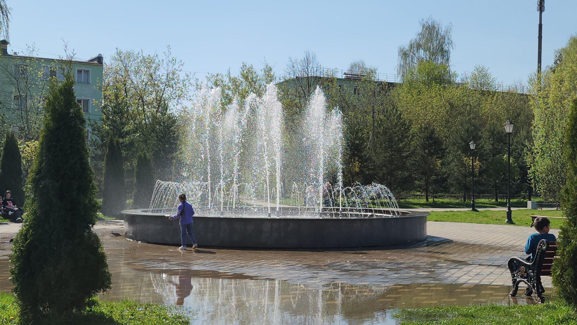 парк, фонтаны, Лосино-Петровский, сезон фонтанов,