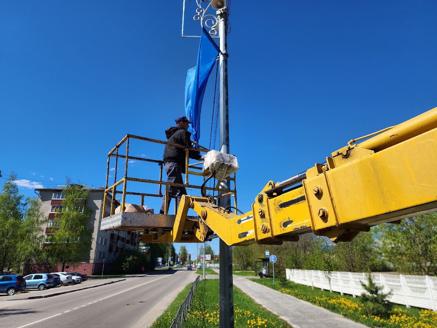 шатура, день победы, 9 мая, флаги победы, украшают город, праздник,