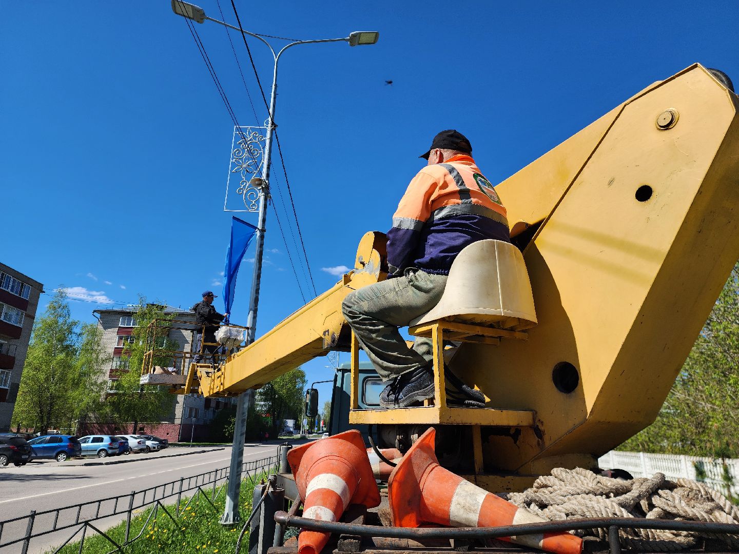 шатура, день победы, 9 мая, флаги победы, украшают город, праздник,