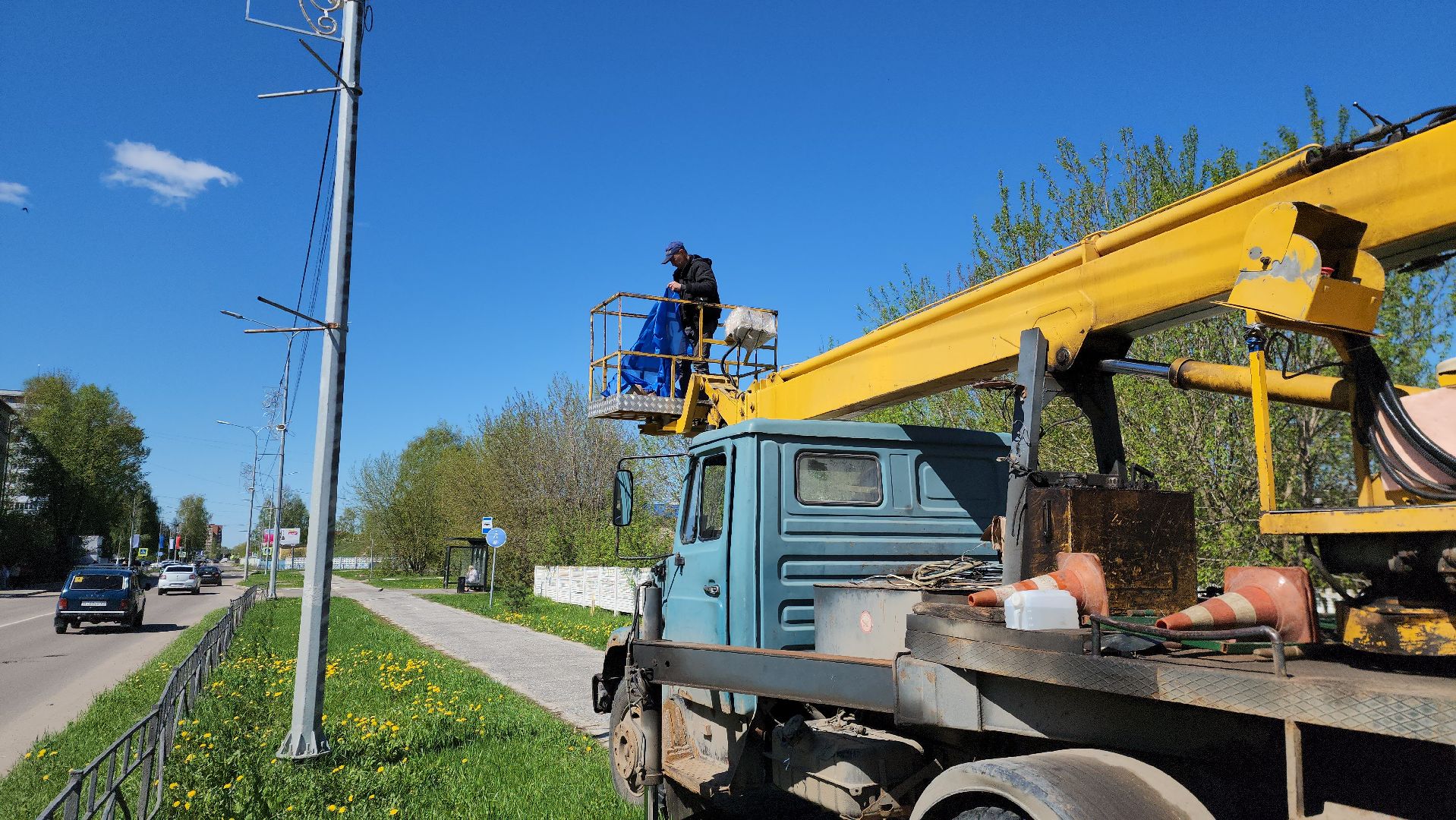 шатура, день победы, 9 мая, флаги победы, украшают город, праздник,