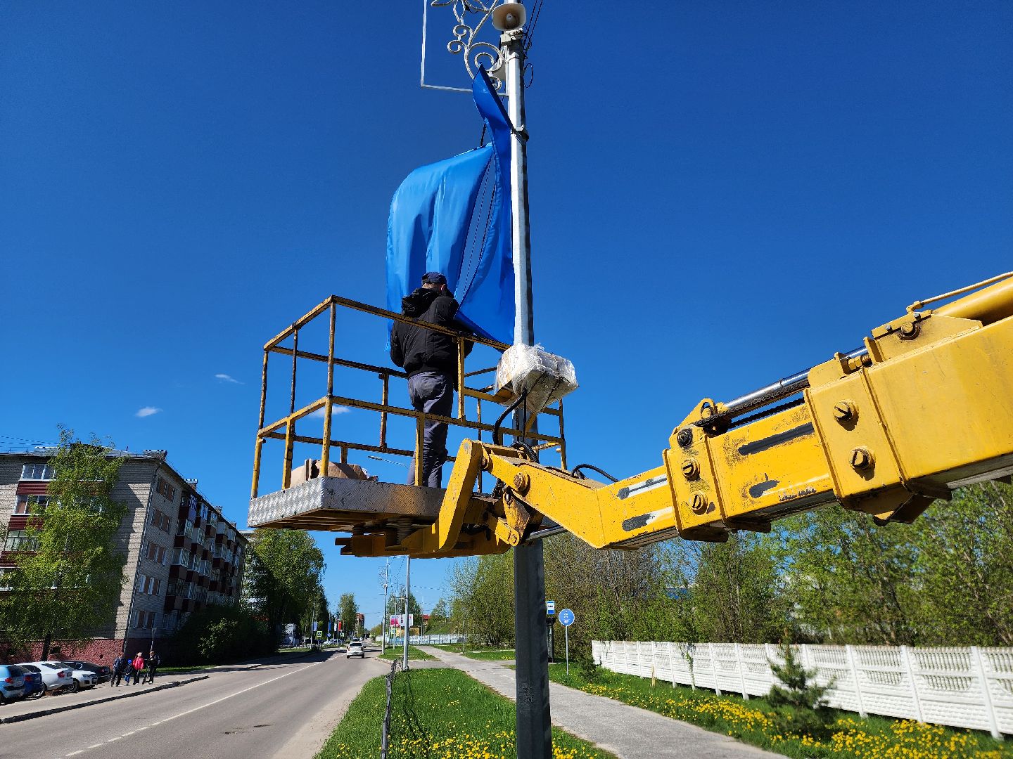 шатура, день победы, 9 мая, флаги победы, украшают город, праздник,