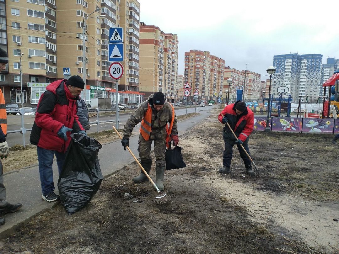 благоустройство, весенняя уборка, Лосино-Петровский