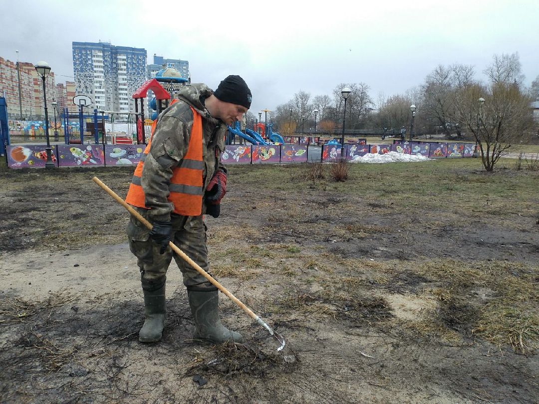 благоустройство, весенняя уборка, Лосино-Петровский