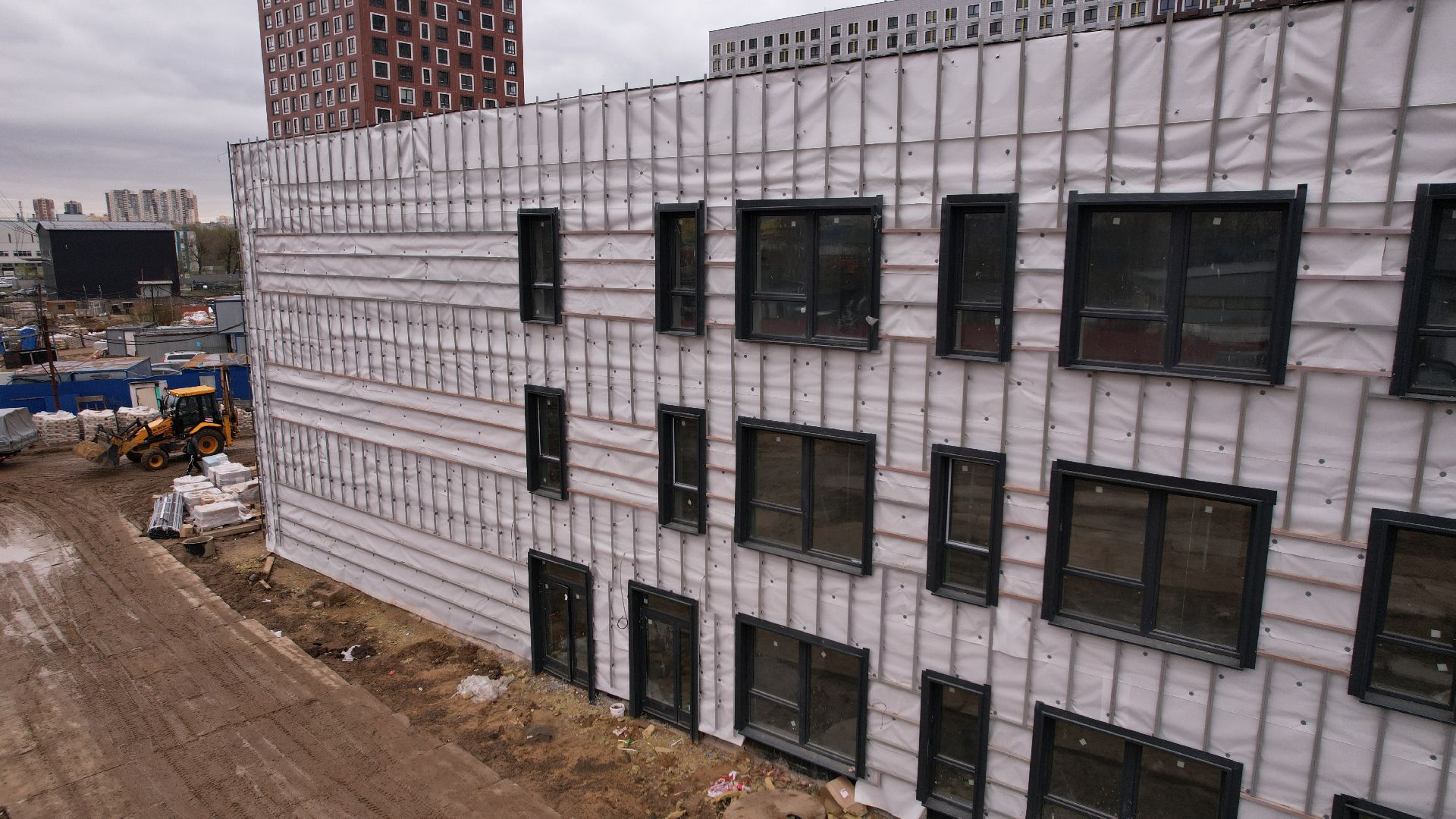 видео с коптера, строительство, детский сад, балашиха,