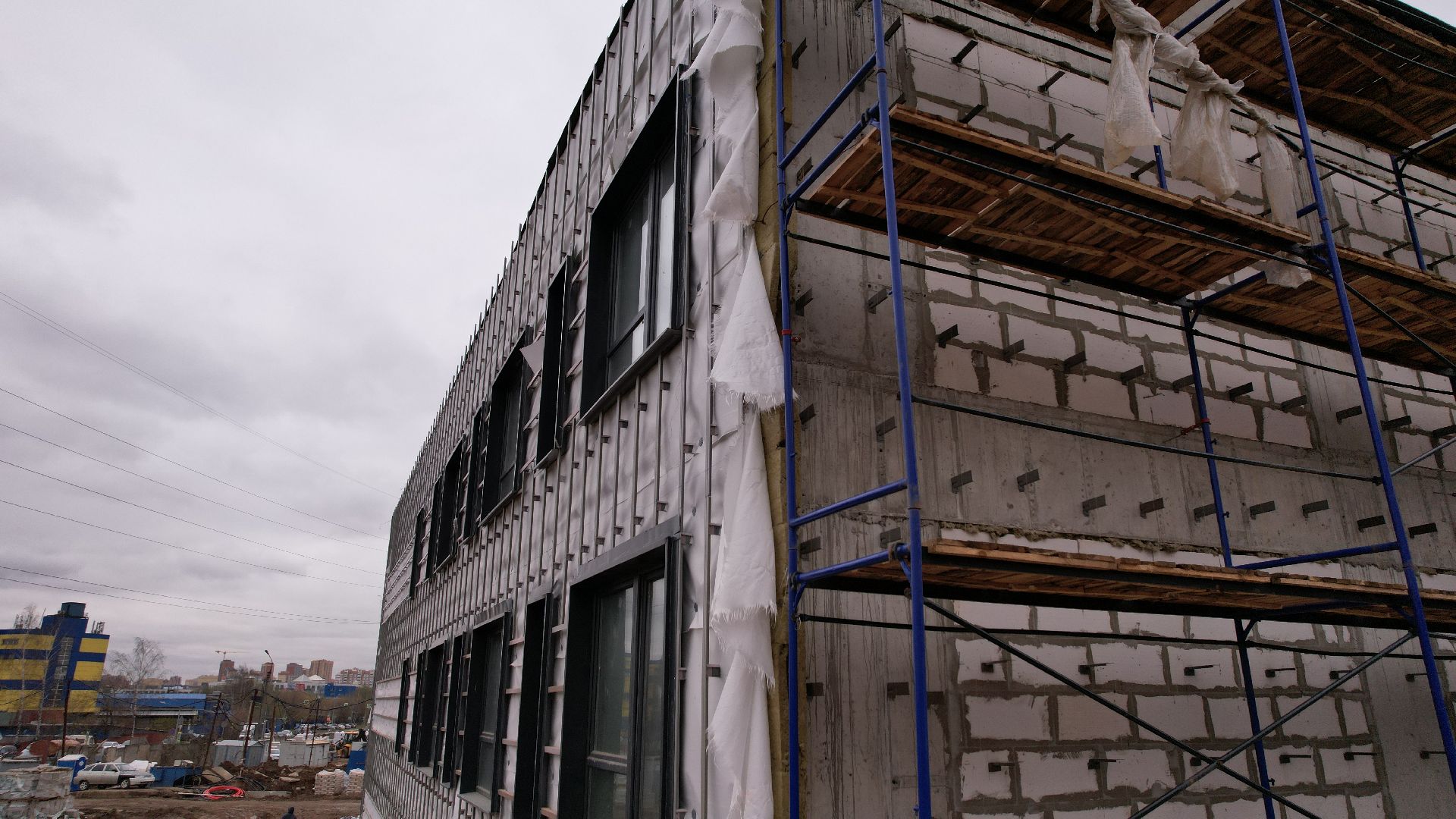 видео с коптера, строительство, детский сад, балашиха,