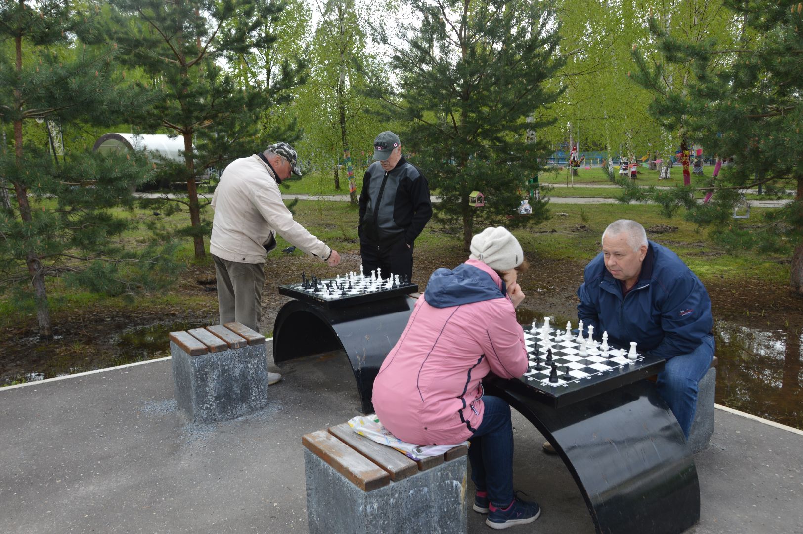 шатура, активное долголетие, шахматы, шашки, настольные игры на свежем воздухе, парк шатуры, настольный теннис,