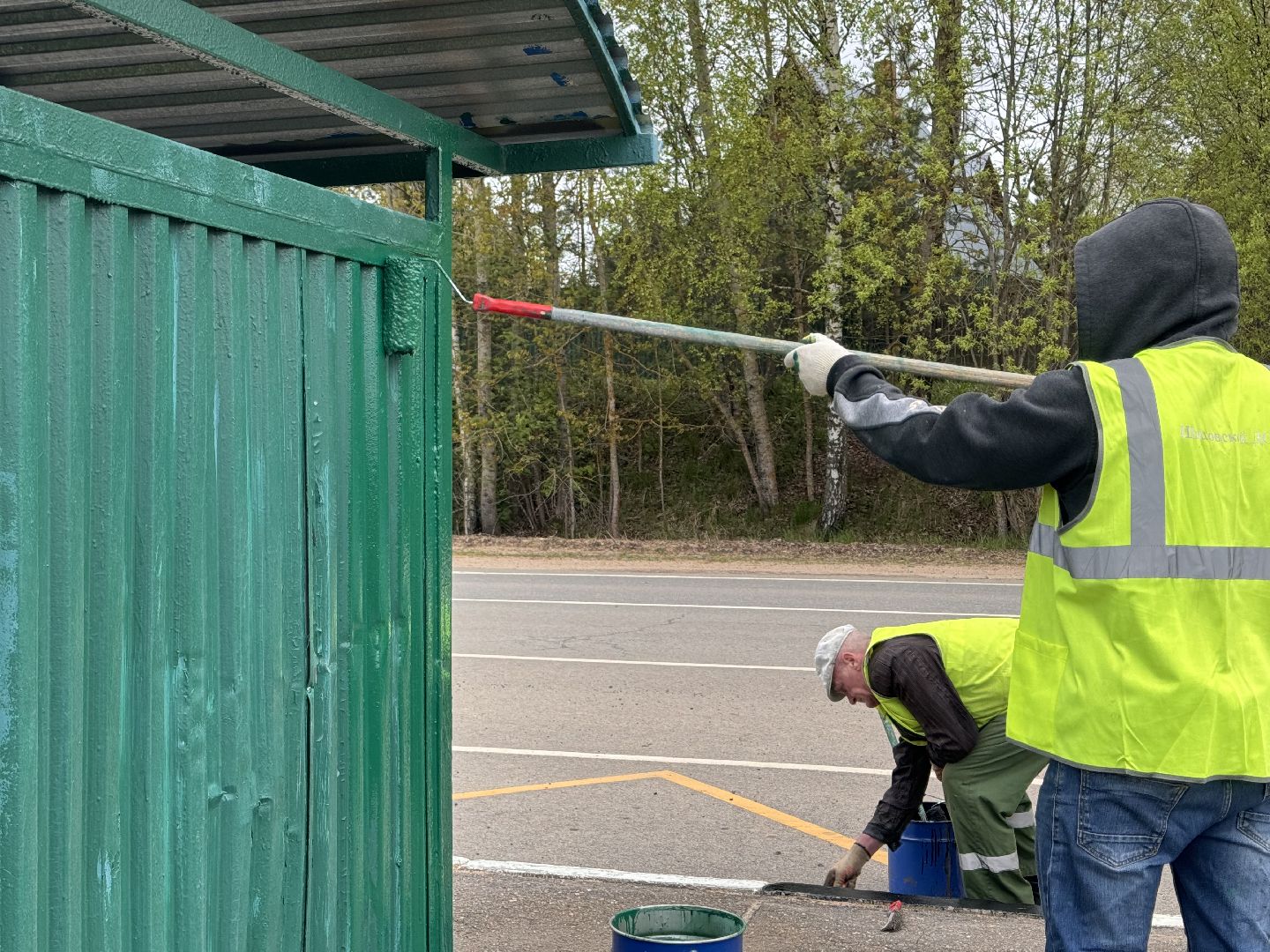 шаховская, остановки, покраска,