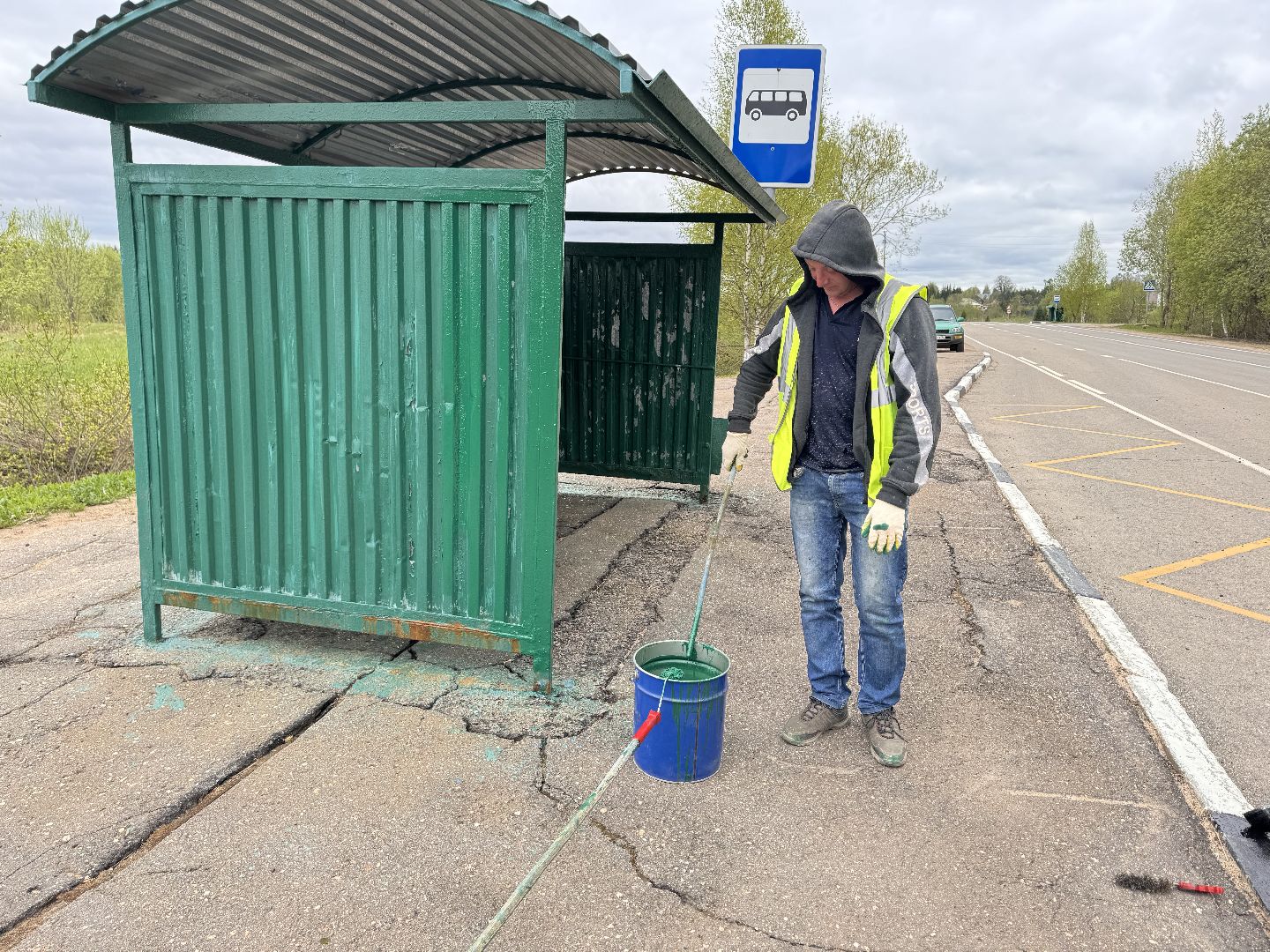 шаховская, остановки, покраска,