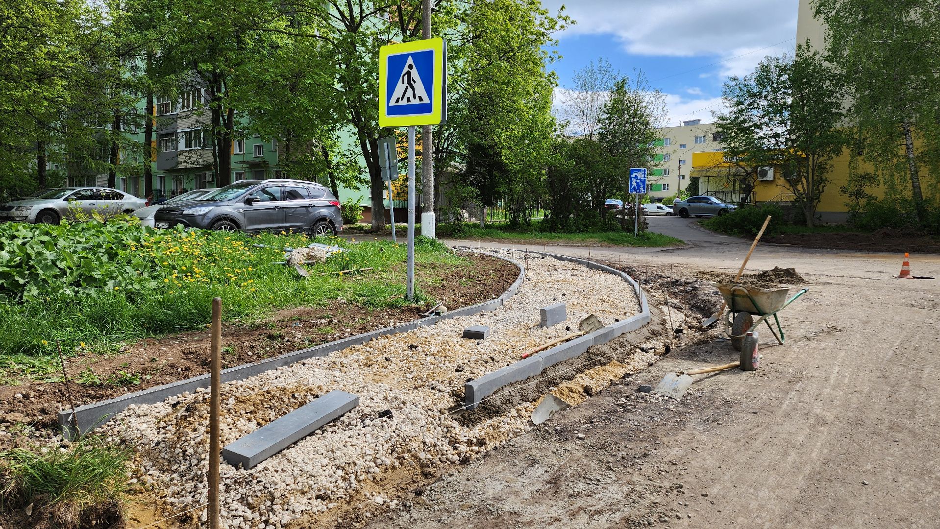 кашира, ремонт дорог, межквартальная дорога, асфальт, бордюр, тротуар, новокаширская,