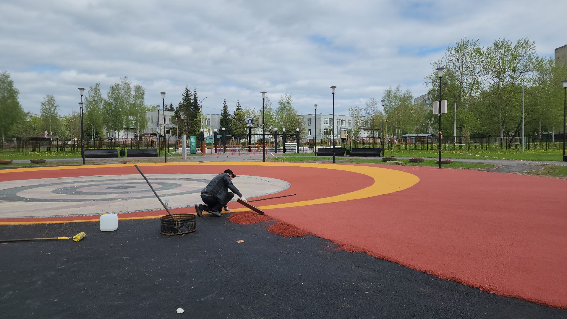 Егорьевск, парк, 200 лет егорьевску, благоустровйство, фонтан, резиновое покрытие, качели, каток,