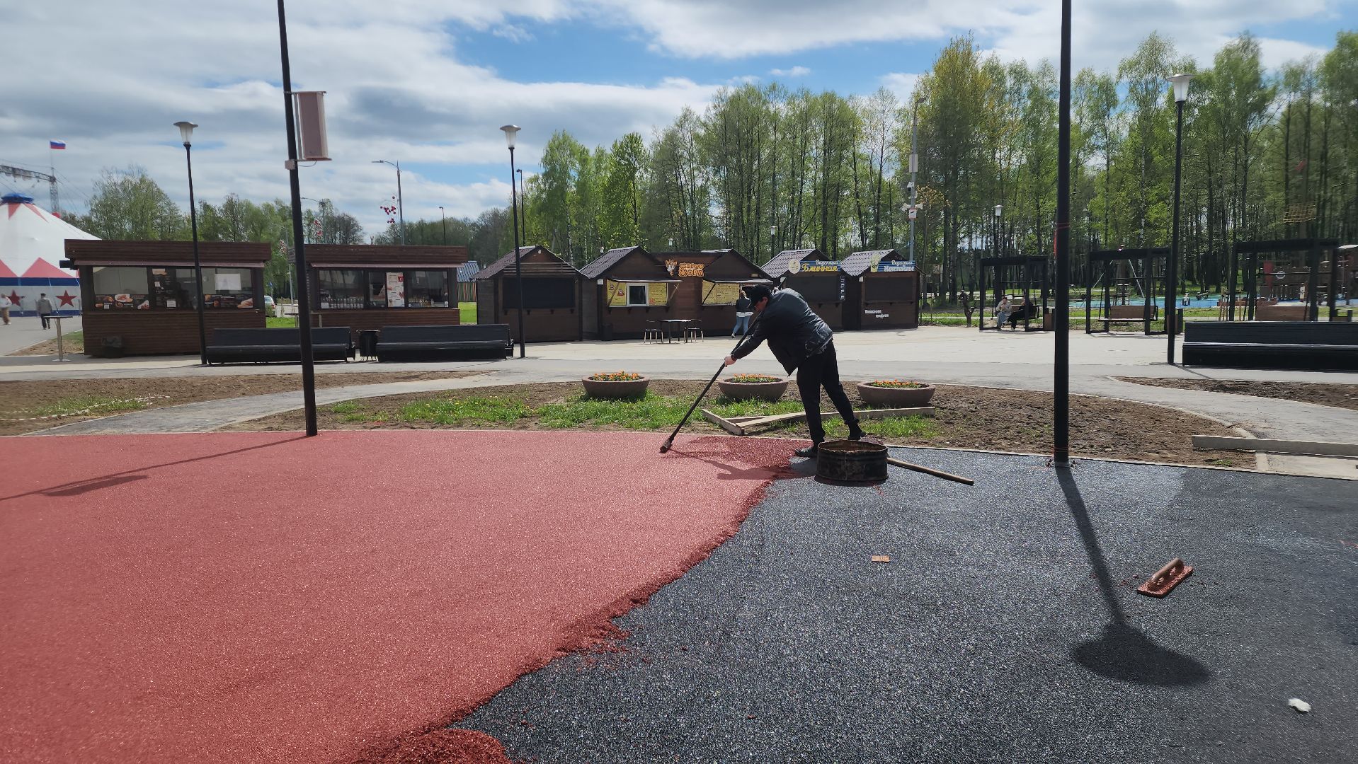 Егорьевск, парк, 200 лет егорьевску, благоустровйство, фонтан, резиновое покрытие, качели, каток,