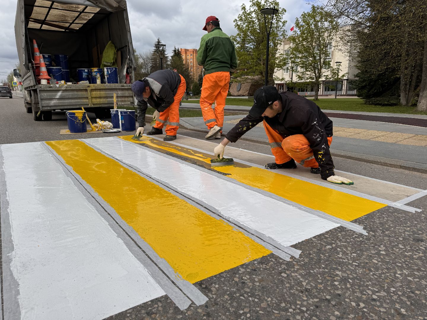 шаховская, разметка дороги, пешеходная разметка, покраска пешеходных переходов,