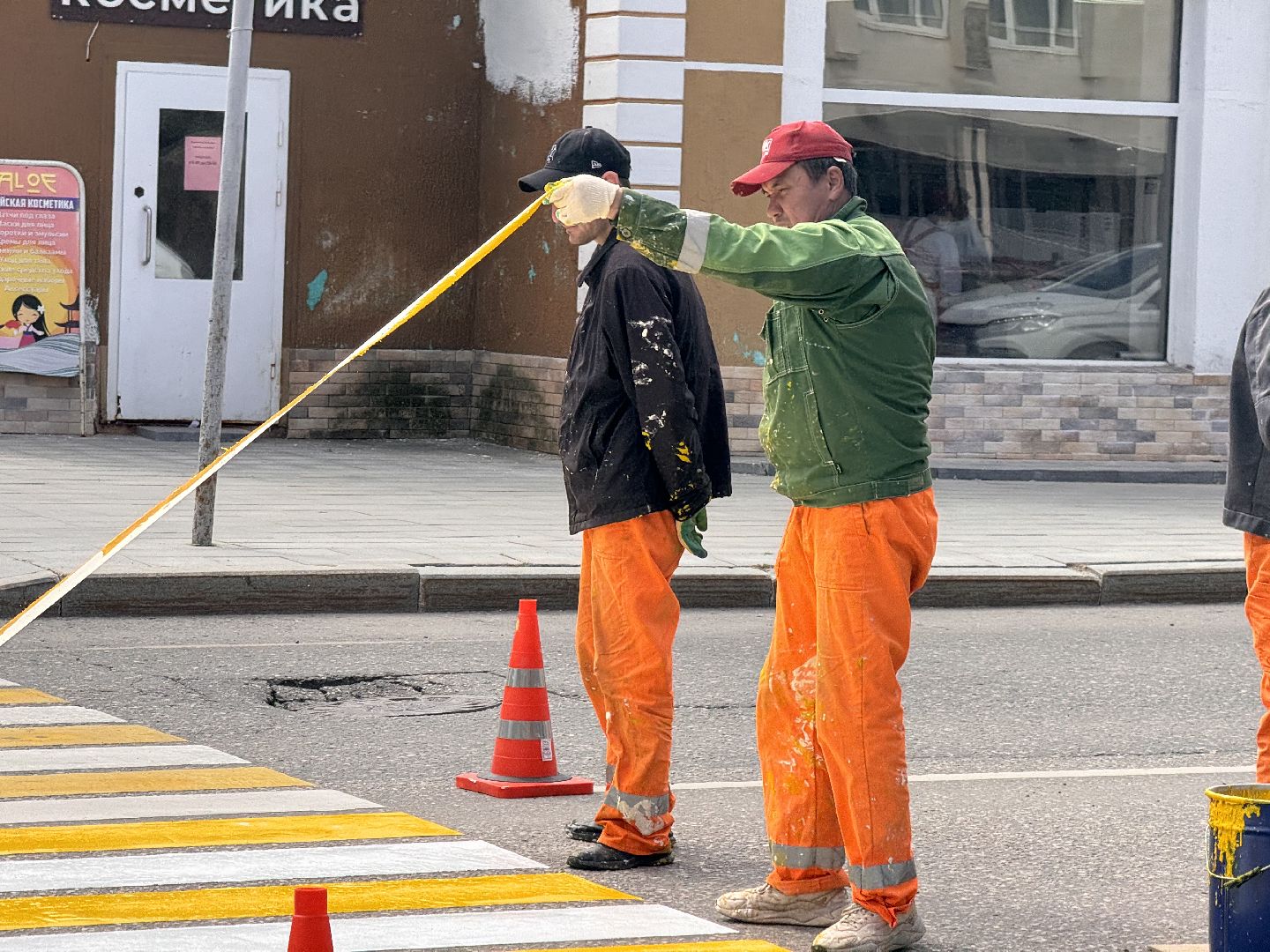 шаховская, разметка дороги, пешеходная разметка, покраска пешеходных переходов,