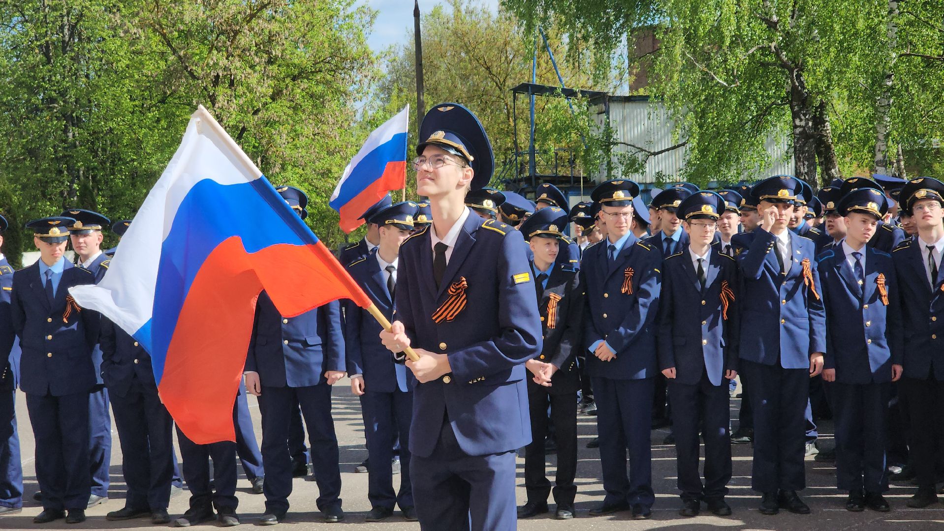 егорьевск, день победы, звезда героя, флешмоб, курсанты, егорьевский авиационный технический колледж,