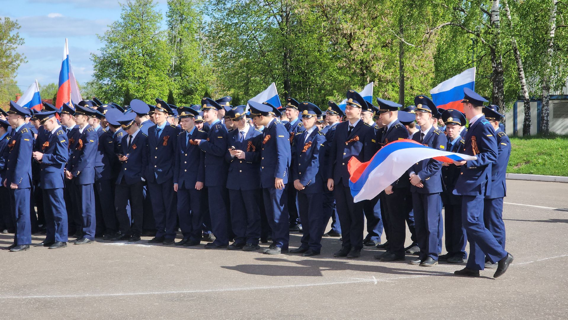 егорьевск, день победы, звезда героя, флешмоб, курсанты, егорьевский авиационный технический колледж,