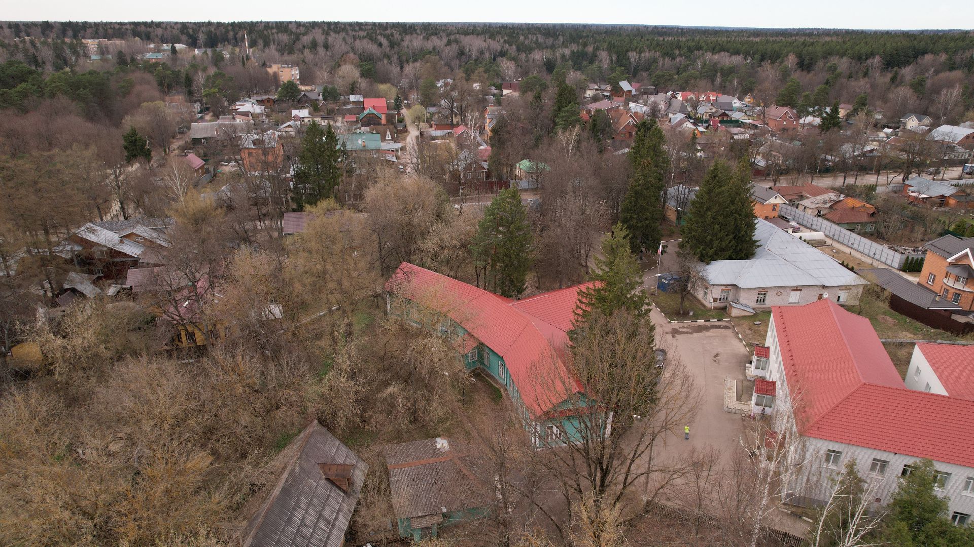 видео с коптера, звенигород, больница,