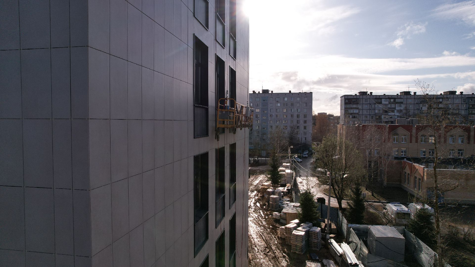 видео с коптера, поликлиника, лобня,