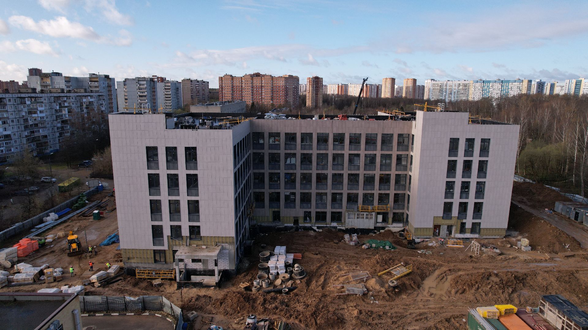 видео с коптера, поликлиника, лобня,