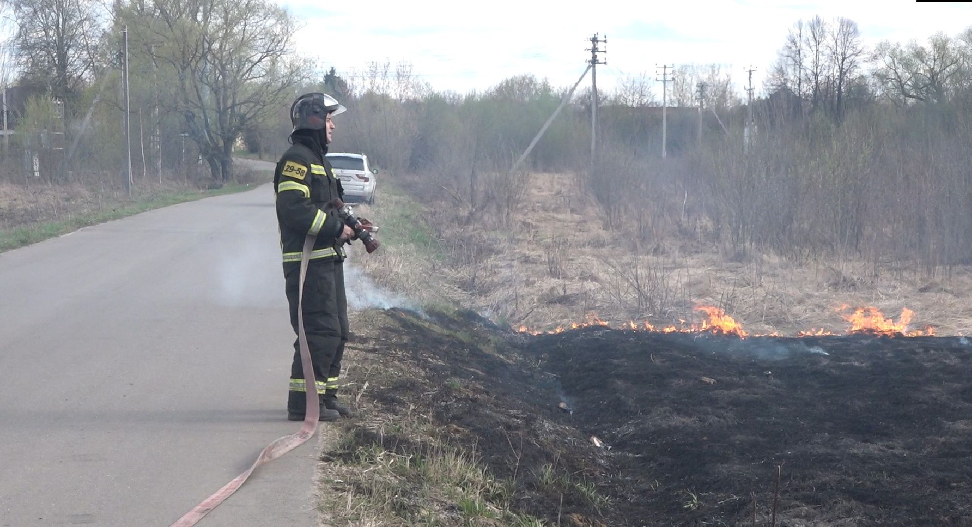 пал травы, МЧС, Домодедово, пожарная часть 58,