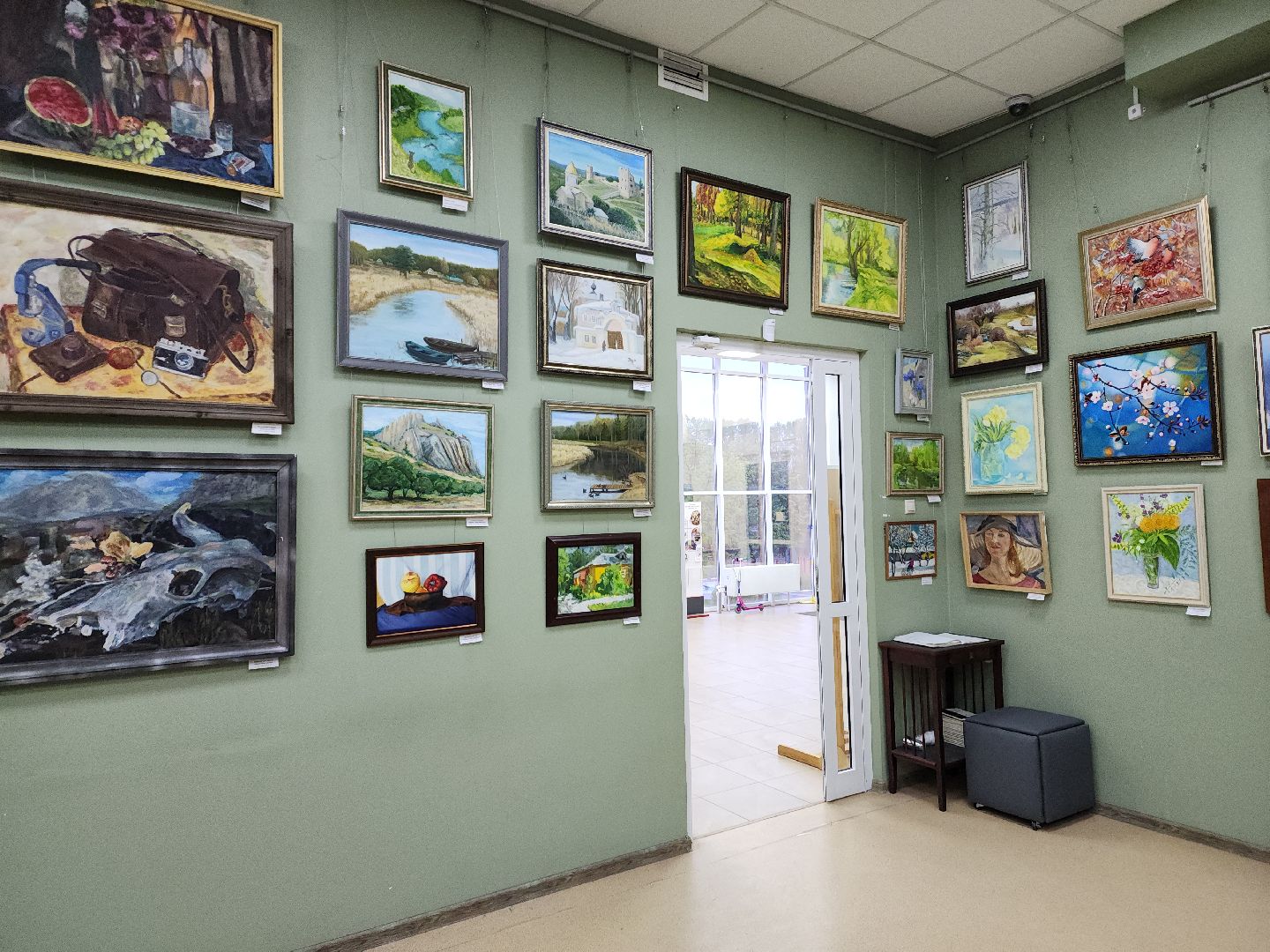 пушкино, экспозиция, самобытное творчество, живопись, художественная выставка, художник-педагог,