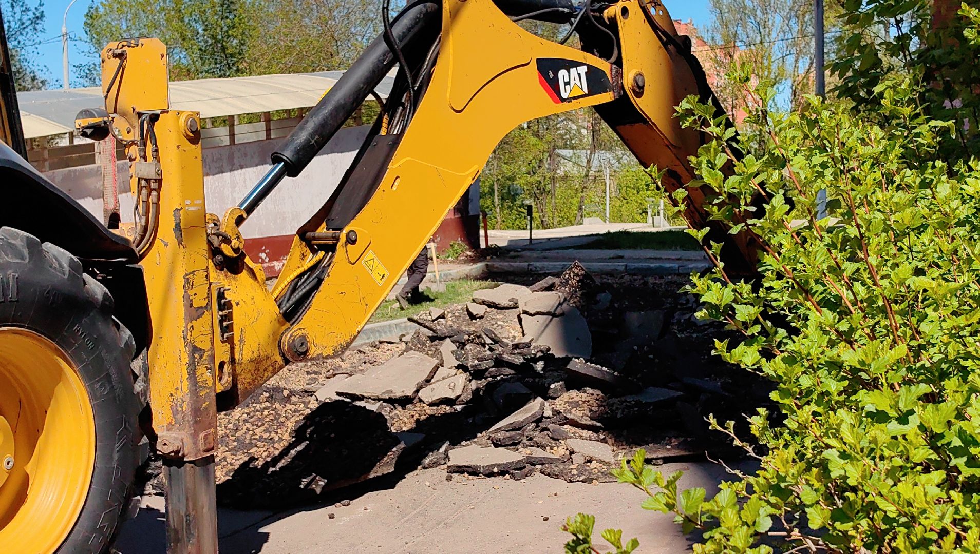 асфальт, большие карты, дорожное полотно, погрузчик,