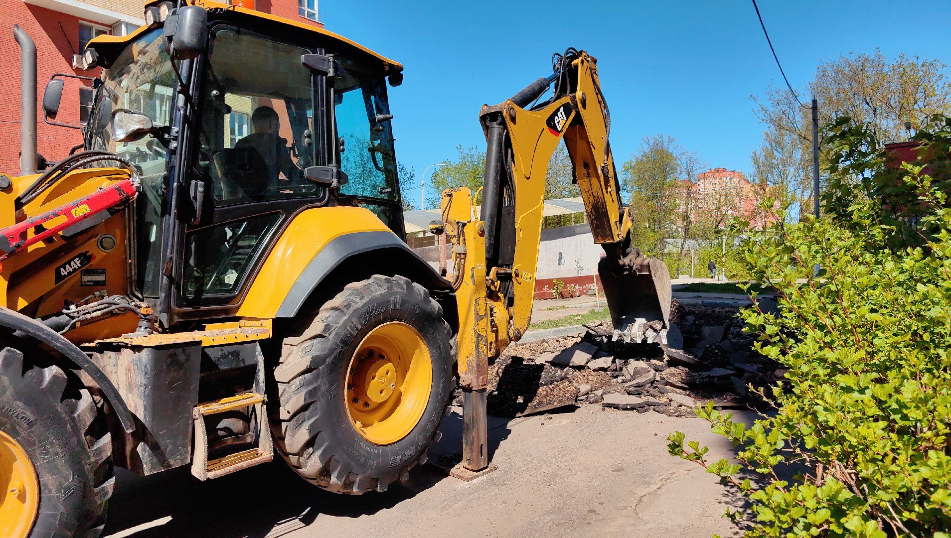 асфальт, большие карты, дорожное полотно, погрузчик,