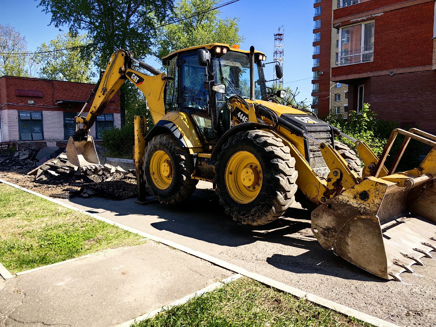 асфальт, большие карты, дорожное полотно, погрузчик,