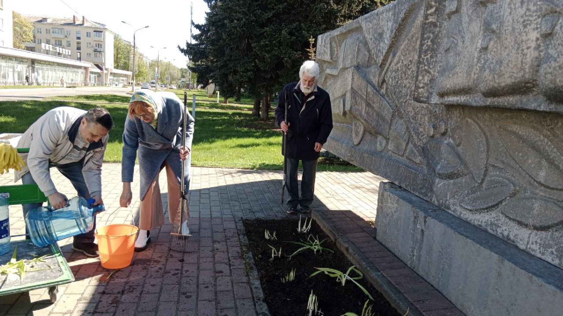Союз садоводов России, посадка цветов, бронепоезд москвич, Ольга Пушкарева, ул Фрунзе, хоста, лилейник,