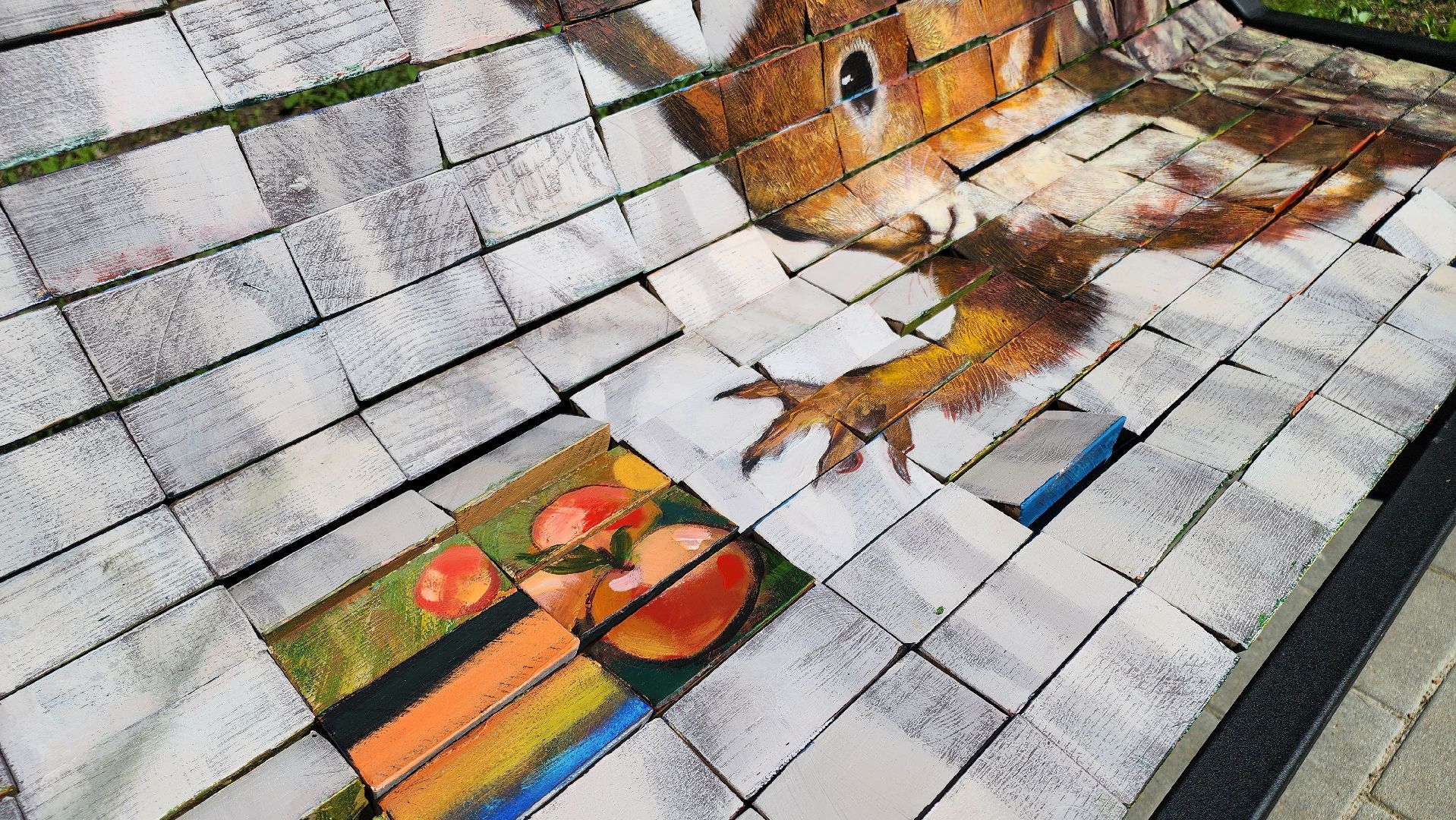 кашира, городской парк, скамейка мозаика, вежливый фонарь, новые объекты, благоустройство,