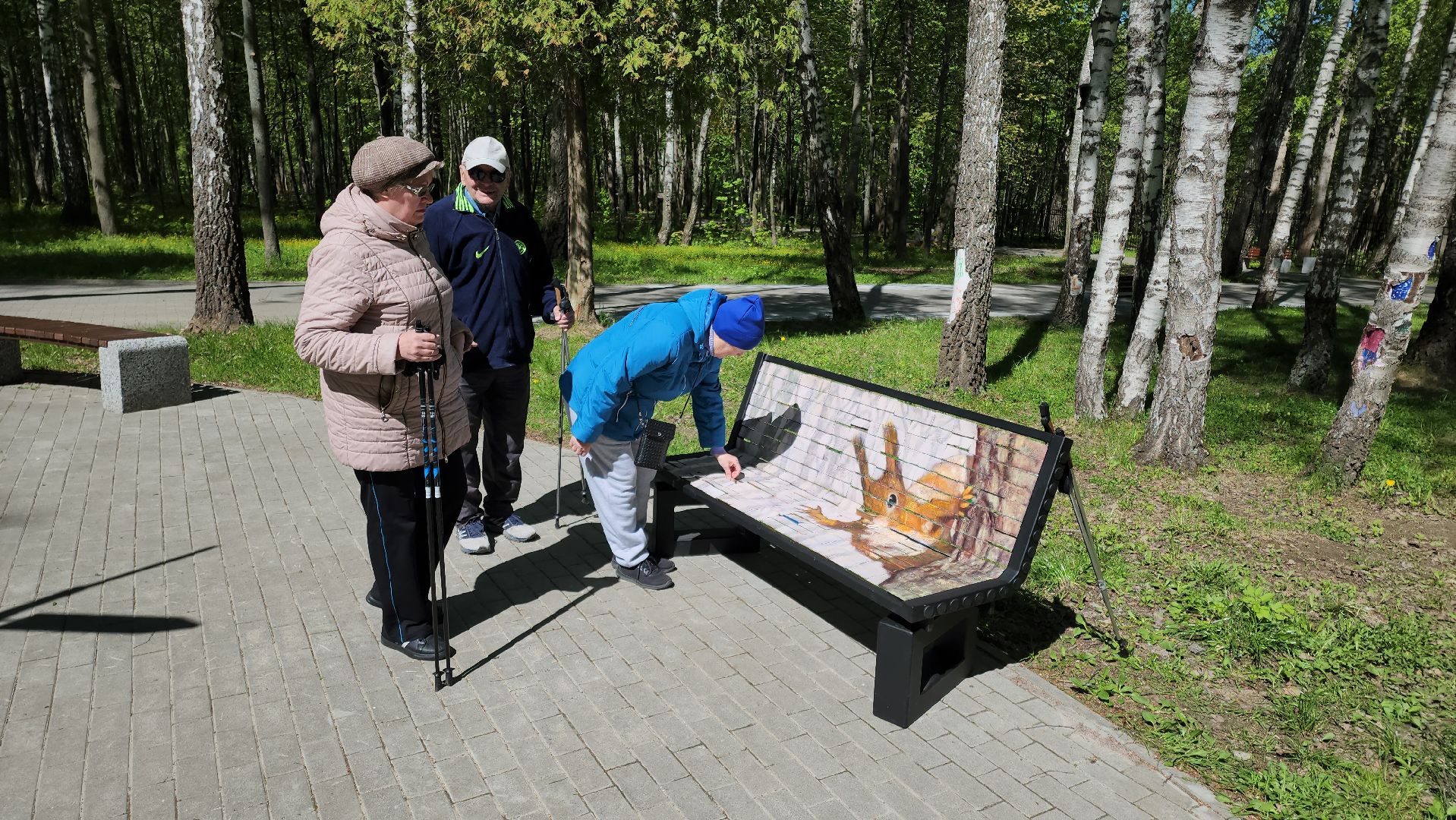 кашира, городской парк, скамейка мозаика, вежливый фонарь, новые объекты, благоустройство,