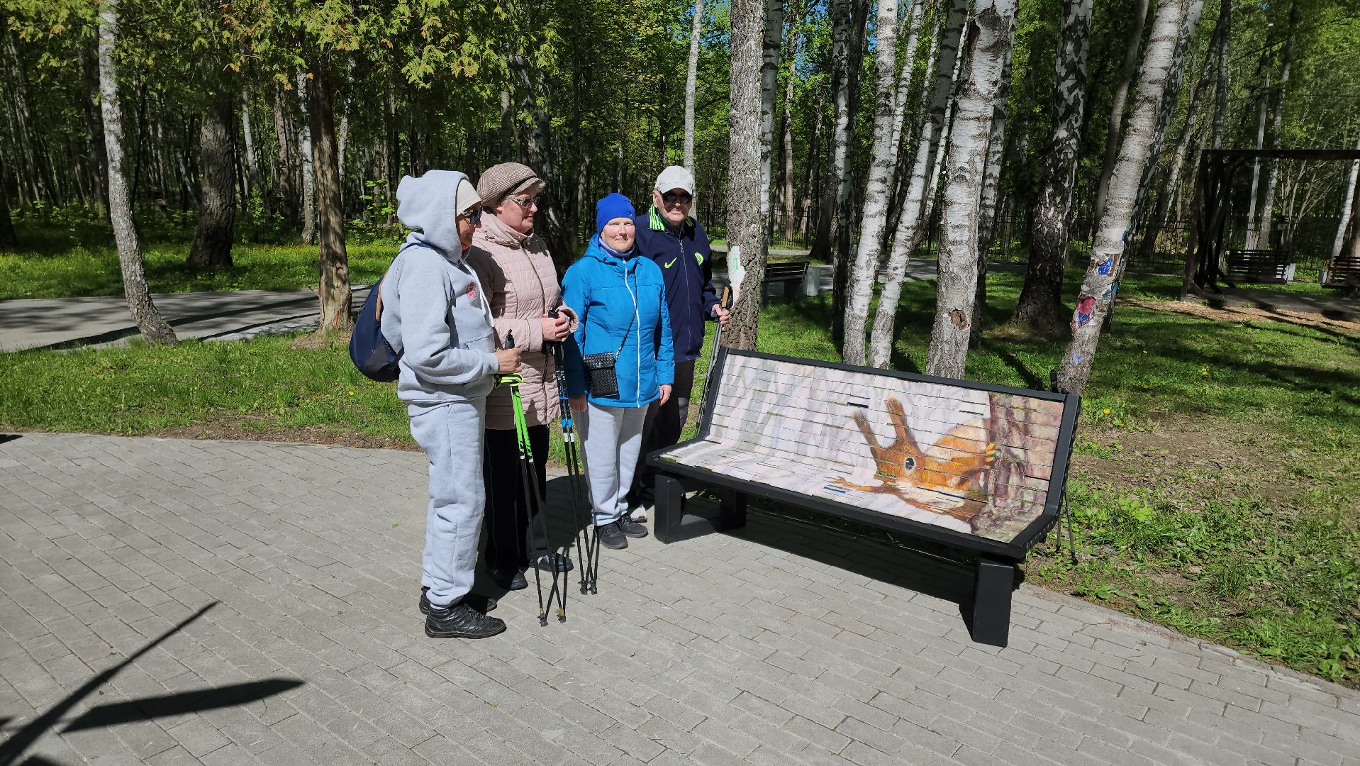 кашира, городской парк, скамейка мозаика, вежливый фонарь, новые объекты, благоустройство,