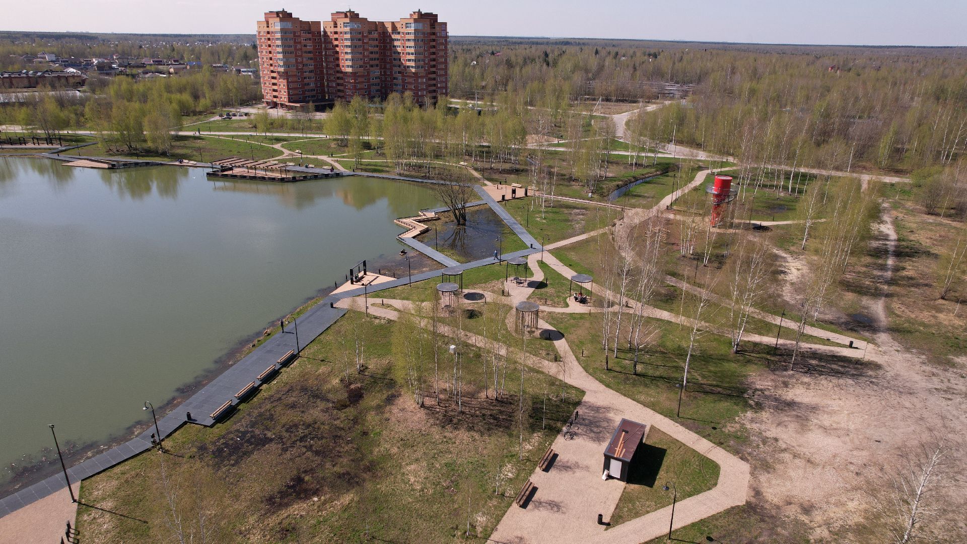 видео с коптера, электрогорск, благоустройство,