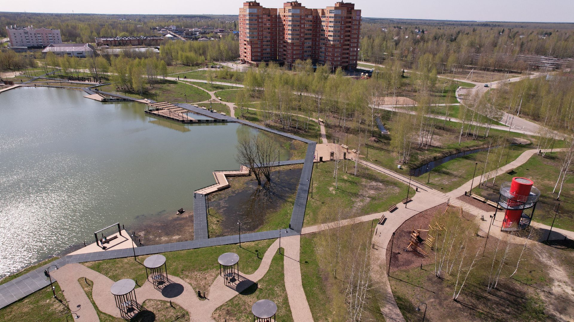 видео с коптера, электрогорск, благоустройство,