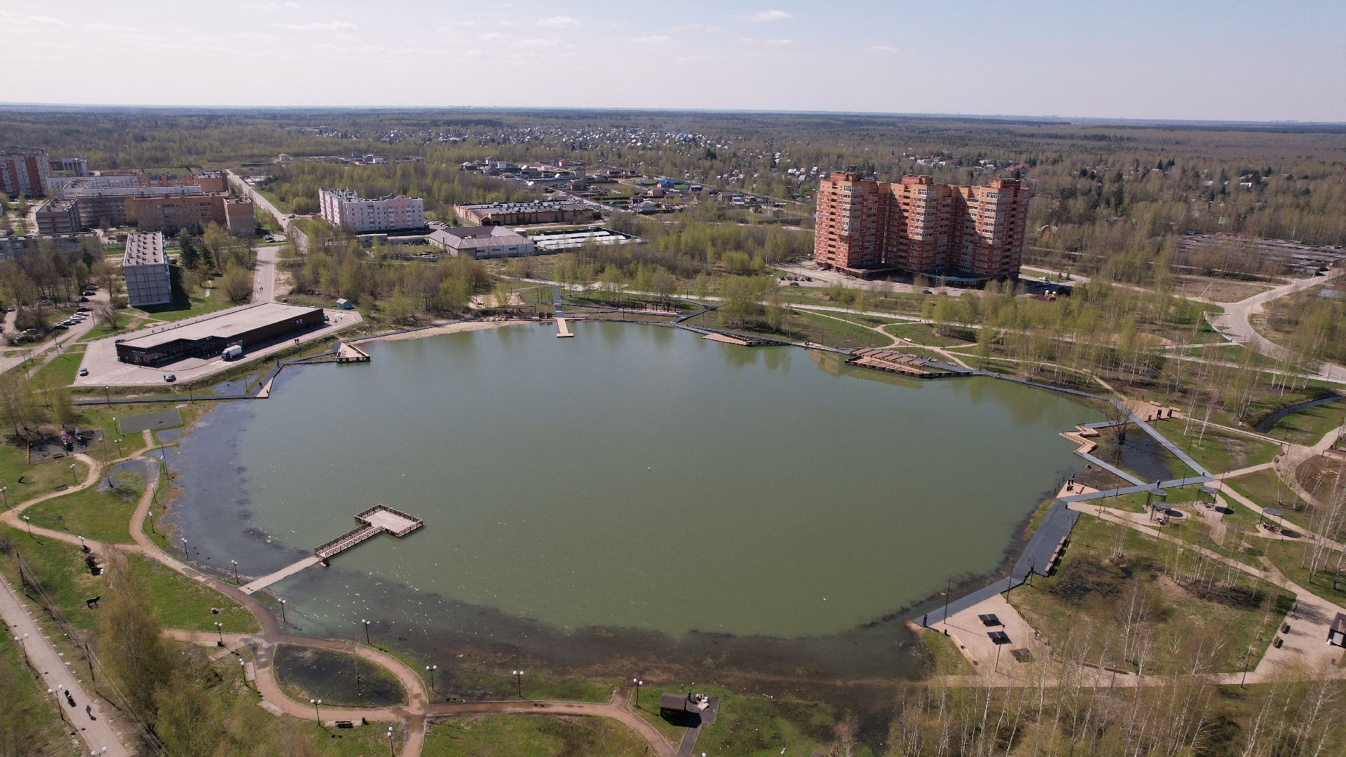 видео с коптера, электрогорск, благоустройство,