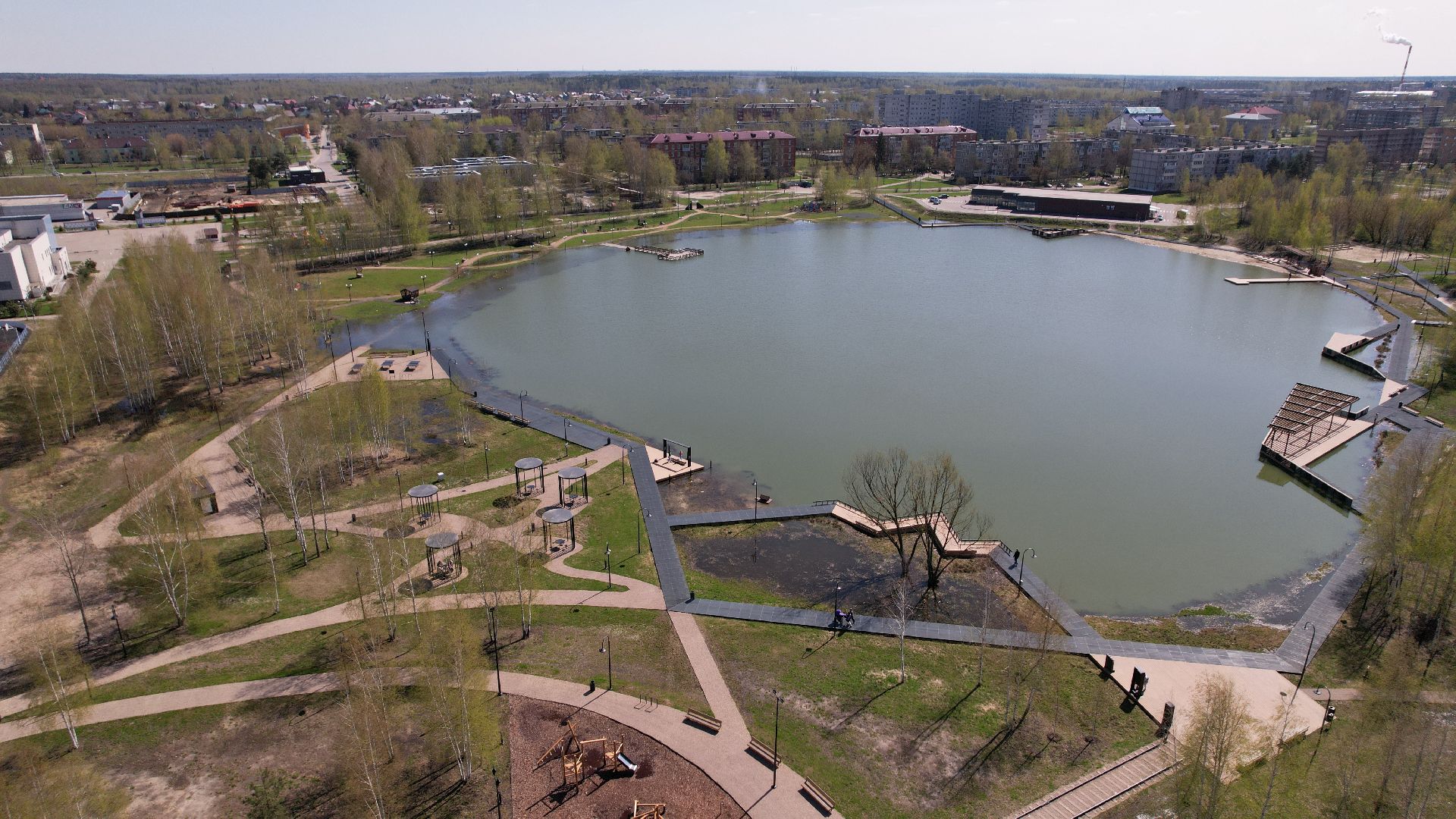 видео с коптера, электрогорск, благоустройство,