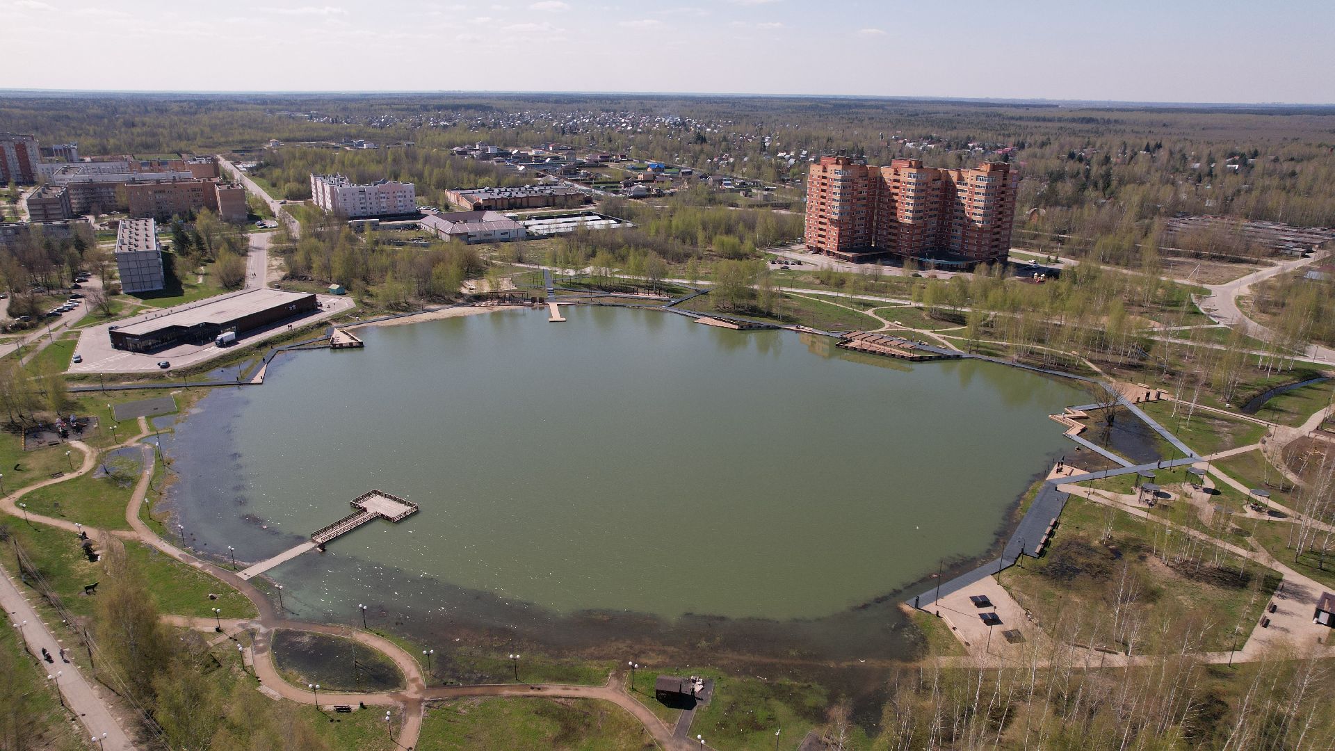 видео с коптера, электрогорск, благоустройство,