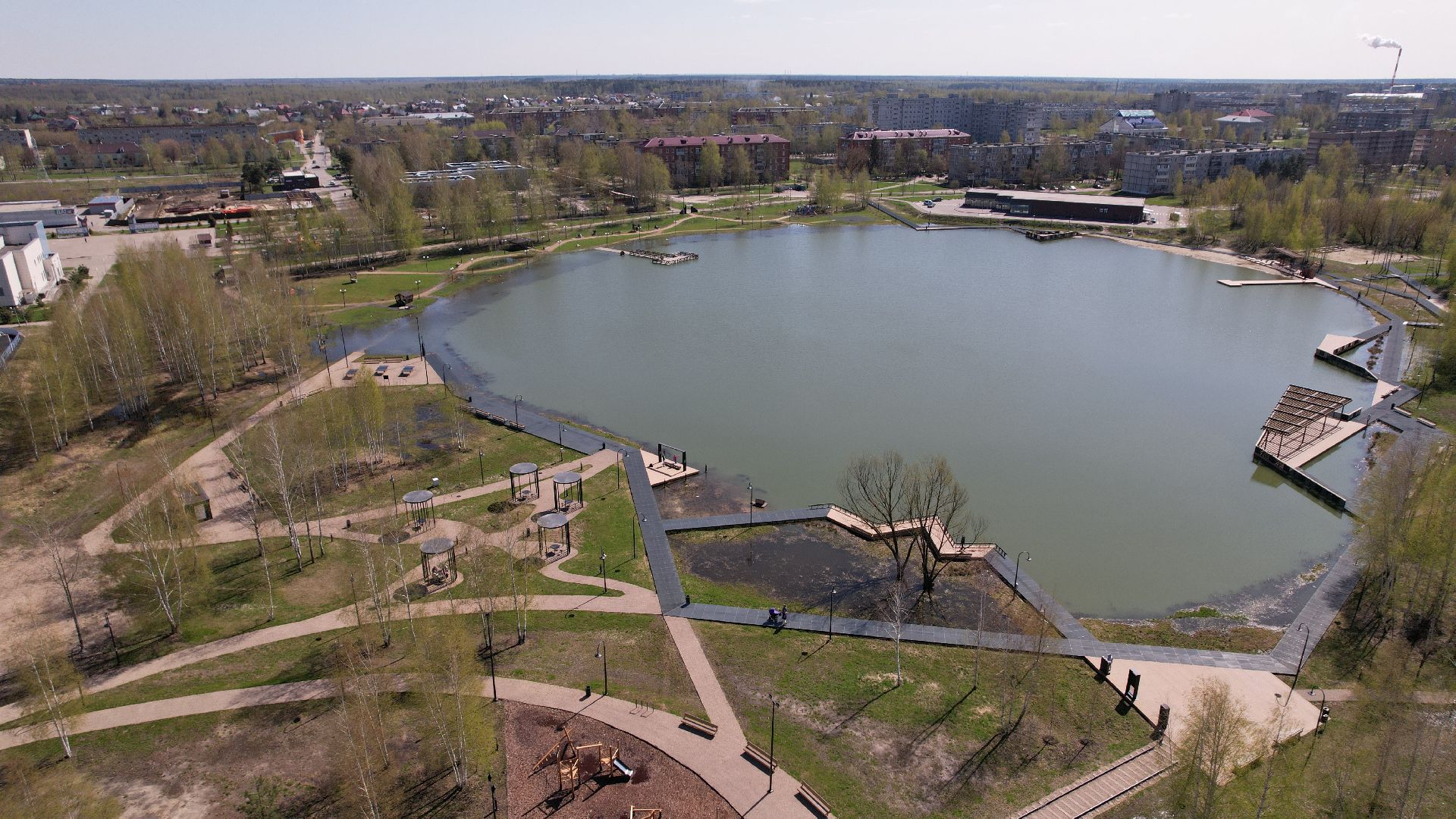 видео с коптера, электрогорск, благоустройство,