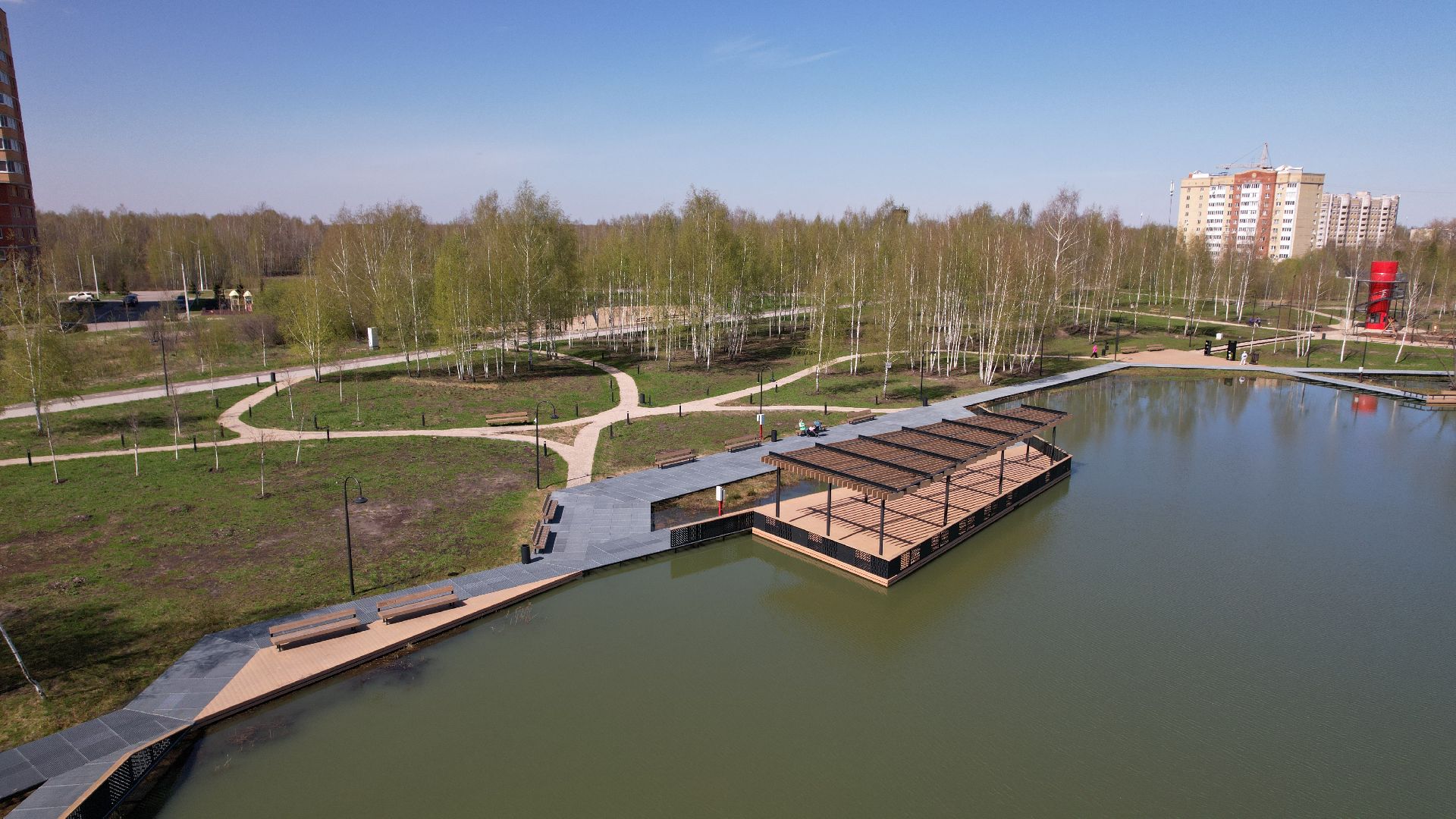 видео с коптера, электрогорск, благоустройство,