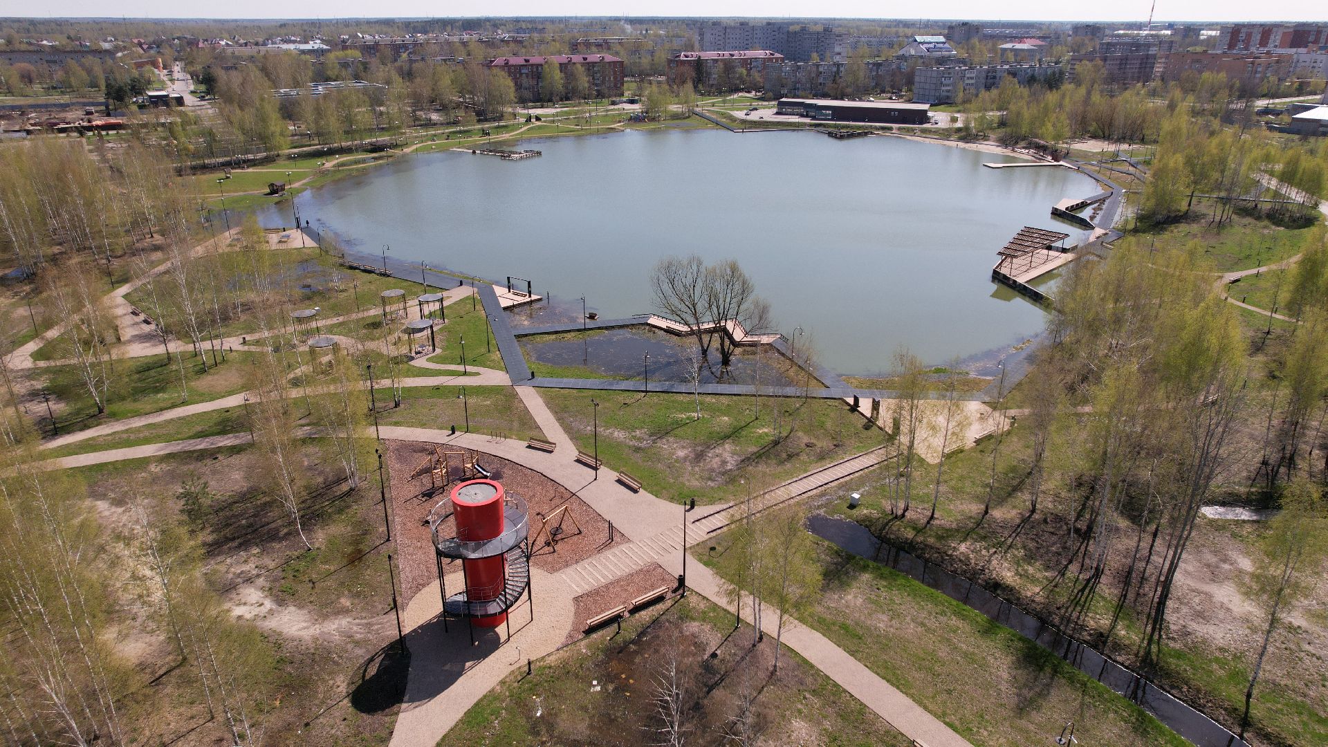 видео с коптера, электрогорск, благоустройство,