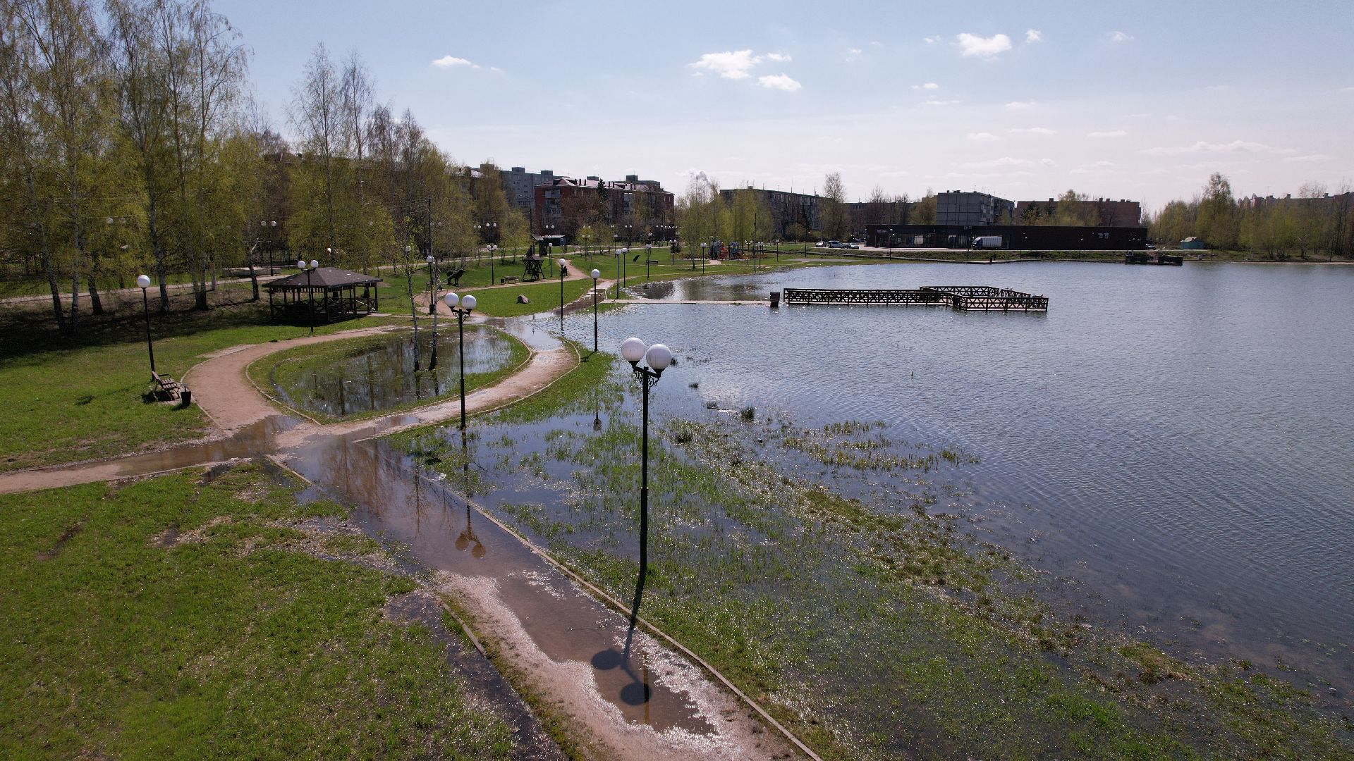 видео с коптера, электрогорск, благоустройство,
